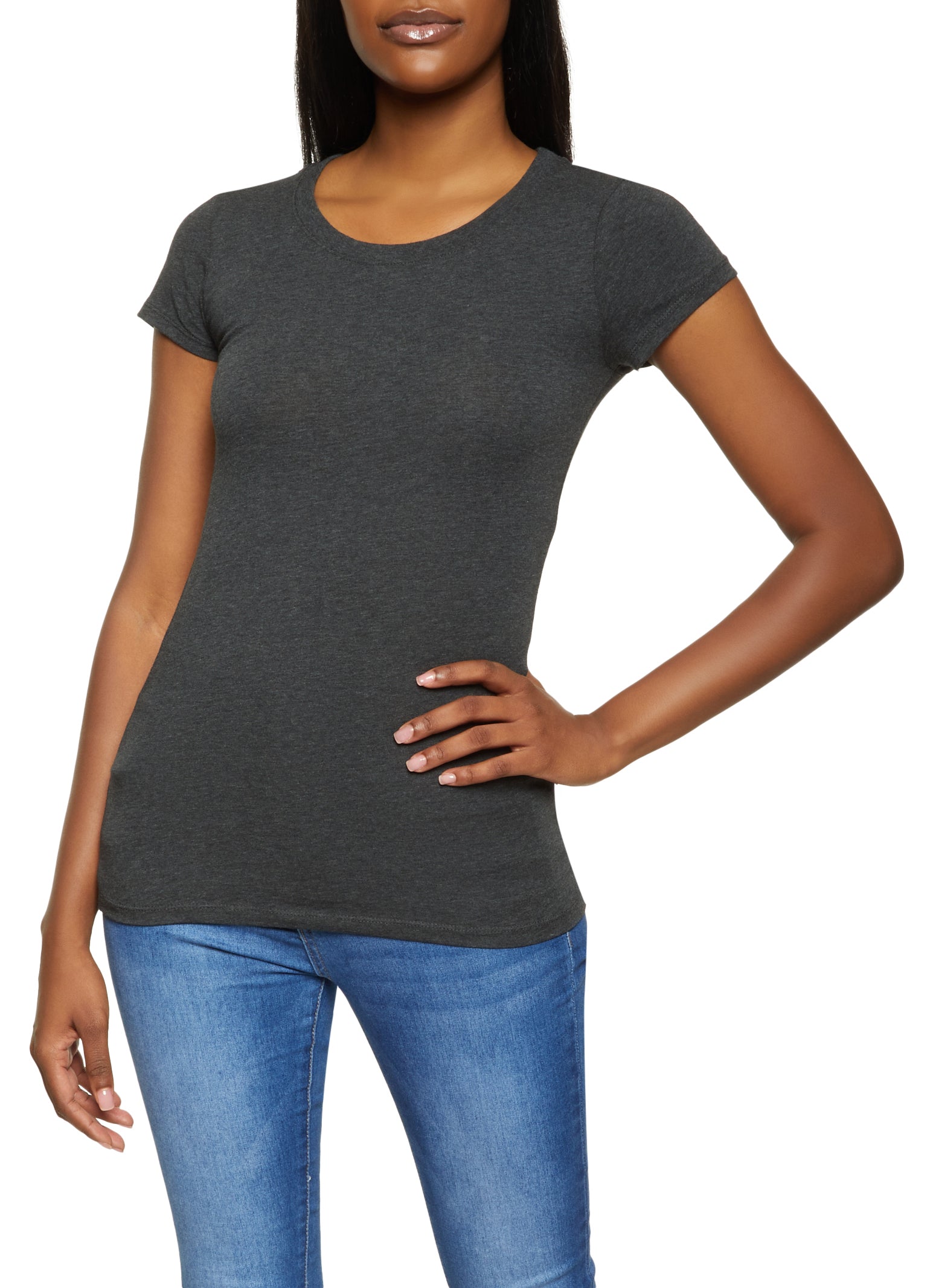 Solid Crew Neck Tee