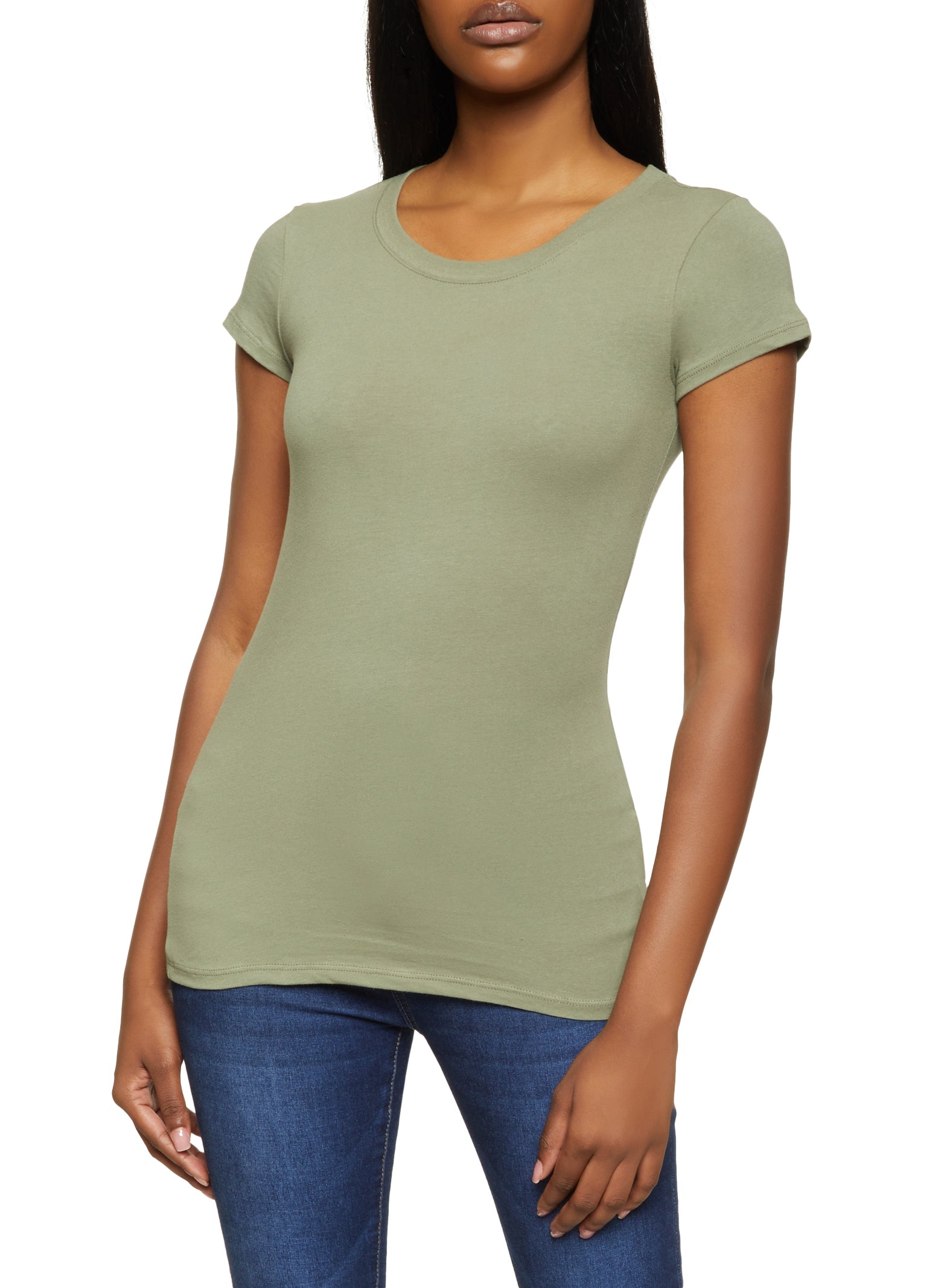 Solid Crew Neck Tee