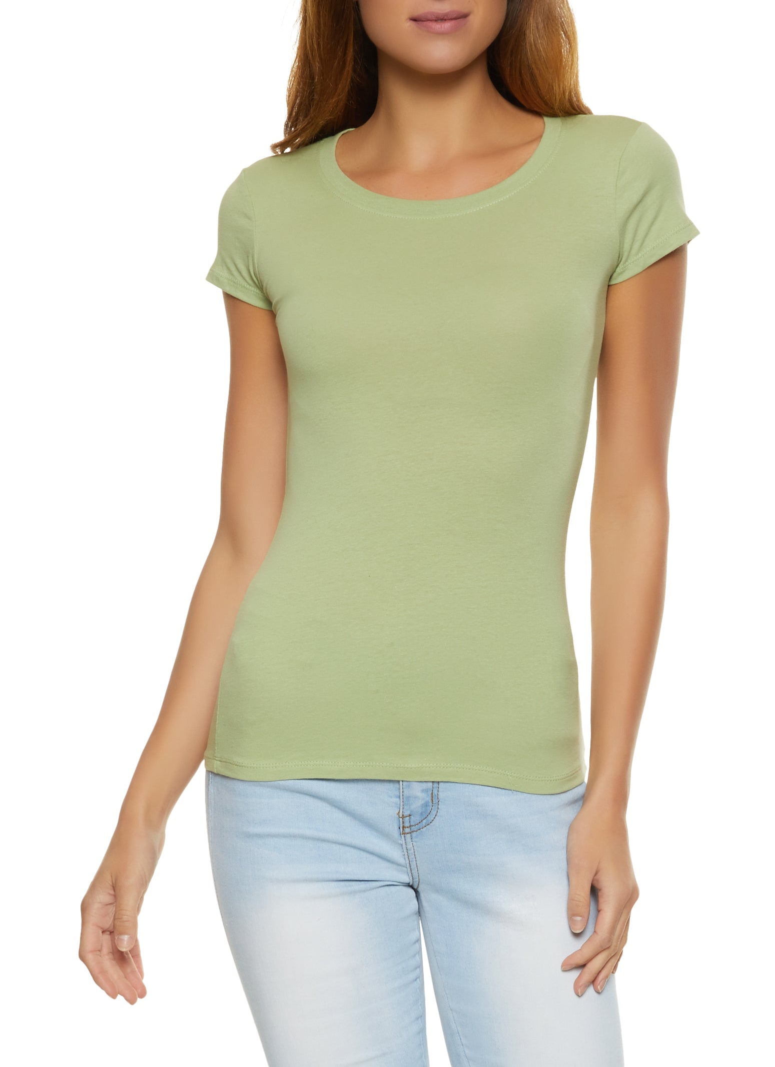 Solid Crew Neck Tee