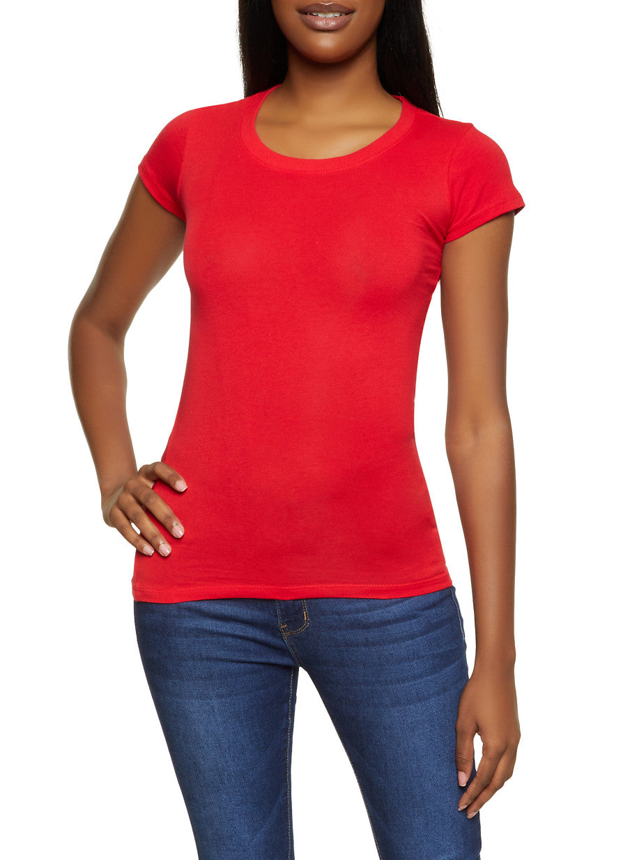 Solid Crew Neck Tee
