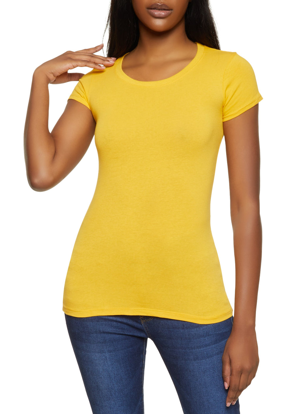 Solid Crew Neck Tee