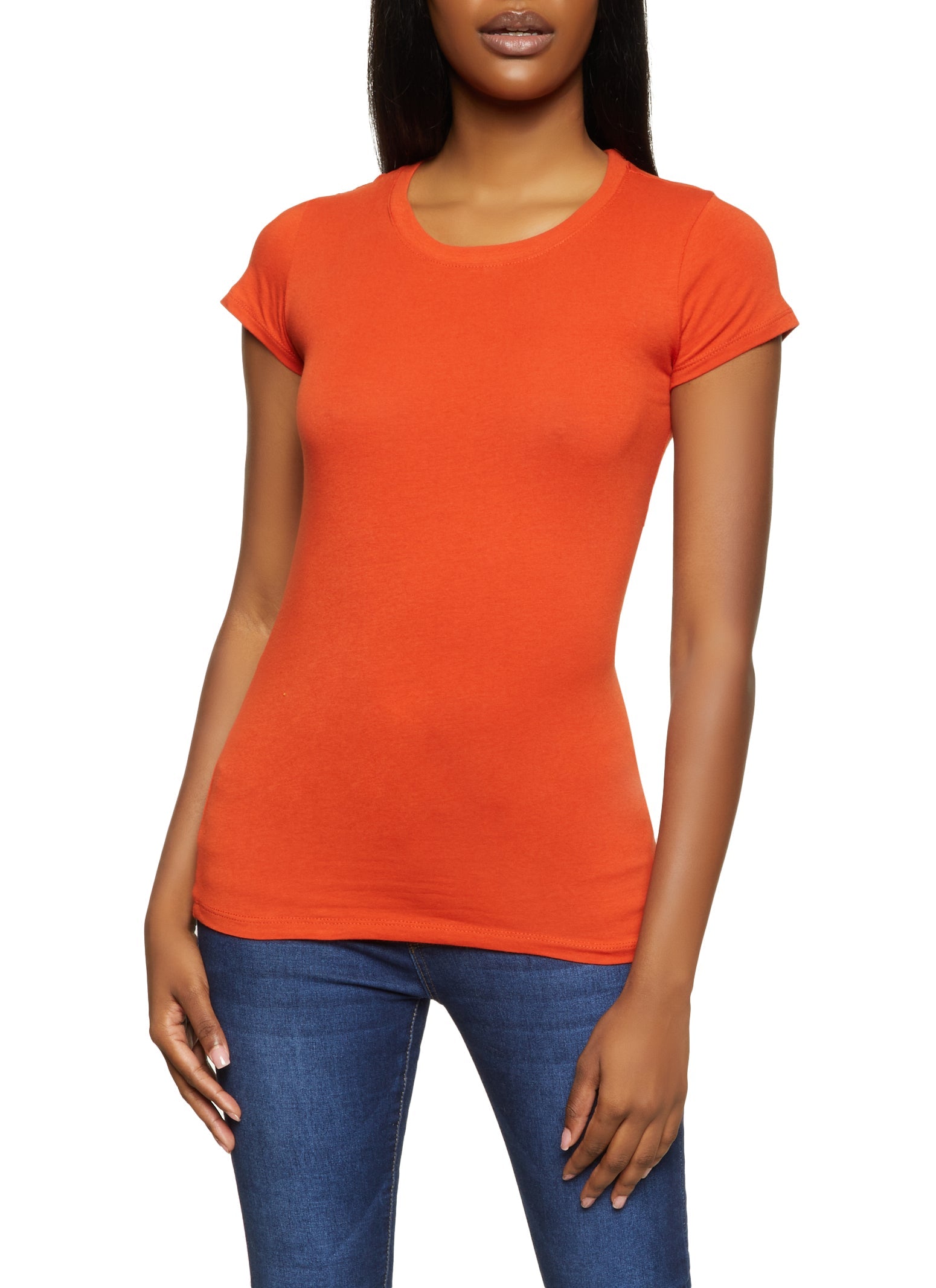 Solid Crew Neck Tee