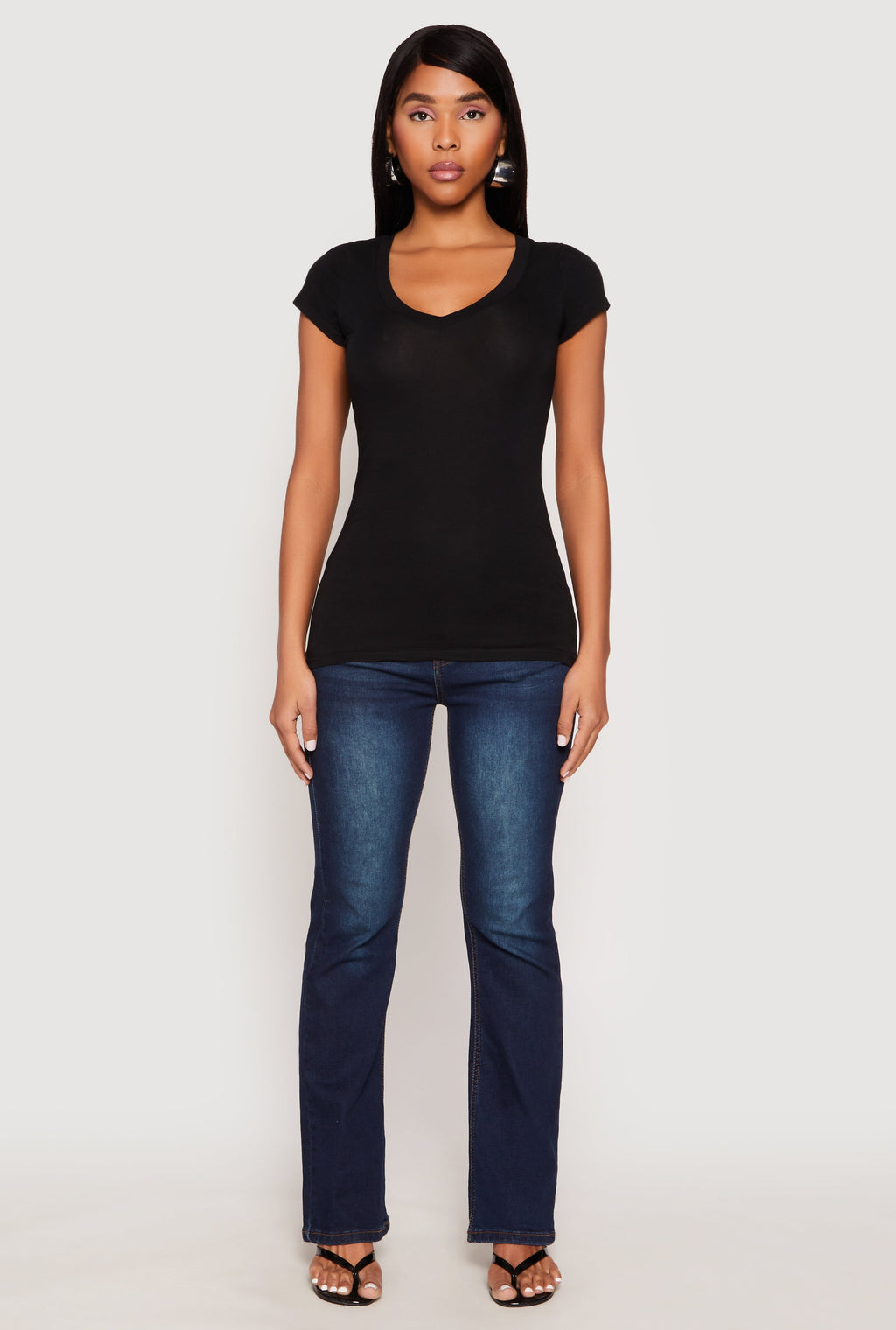 V Neck Short Sleeve T Shirt