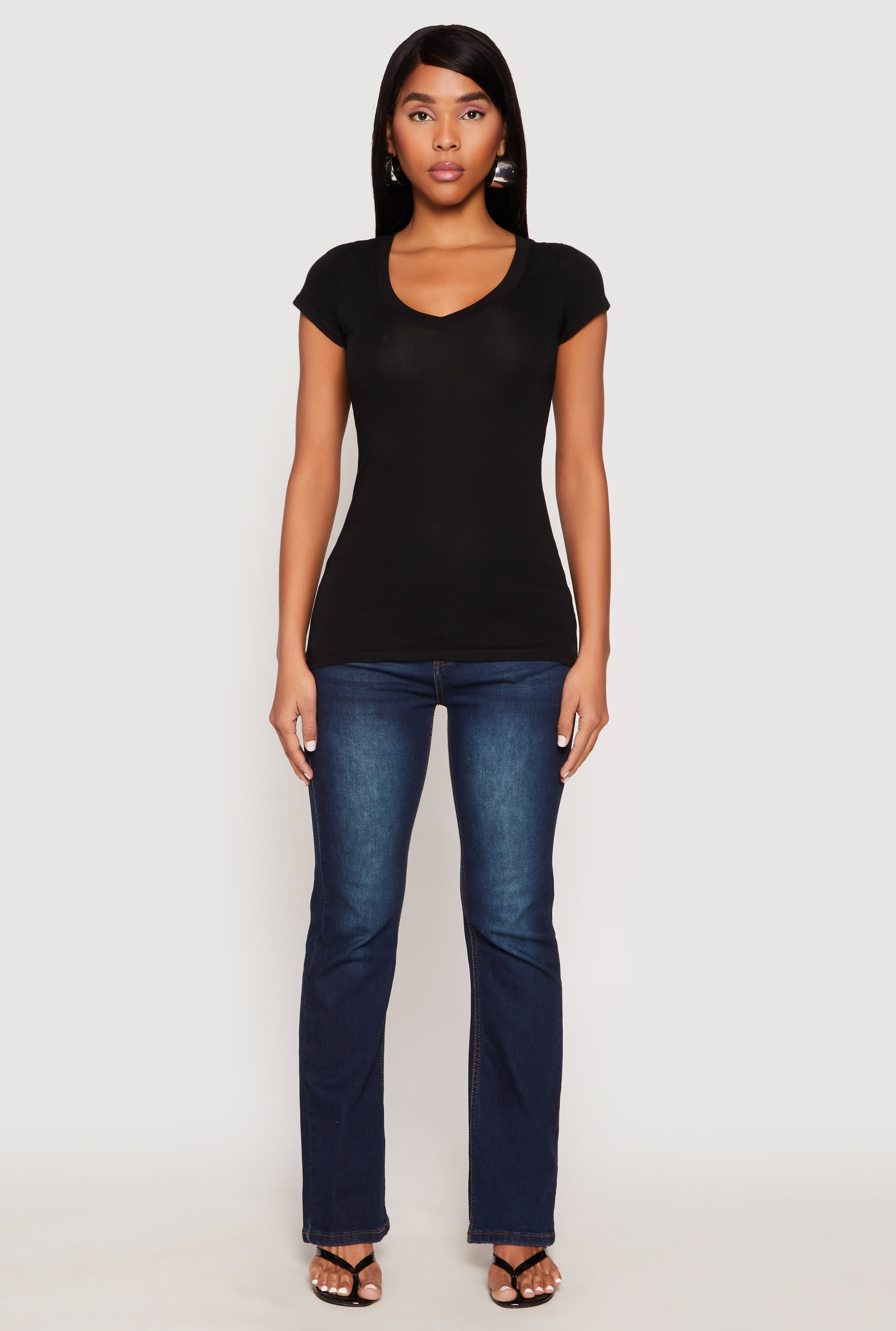 V Neck Short Sleeve T Shirt
