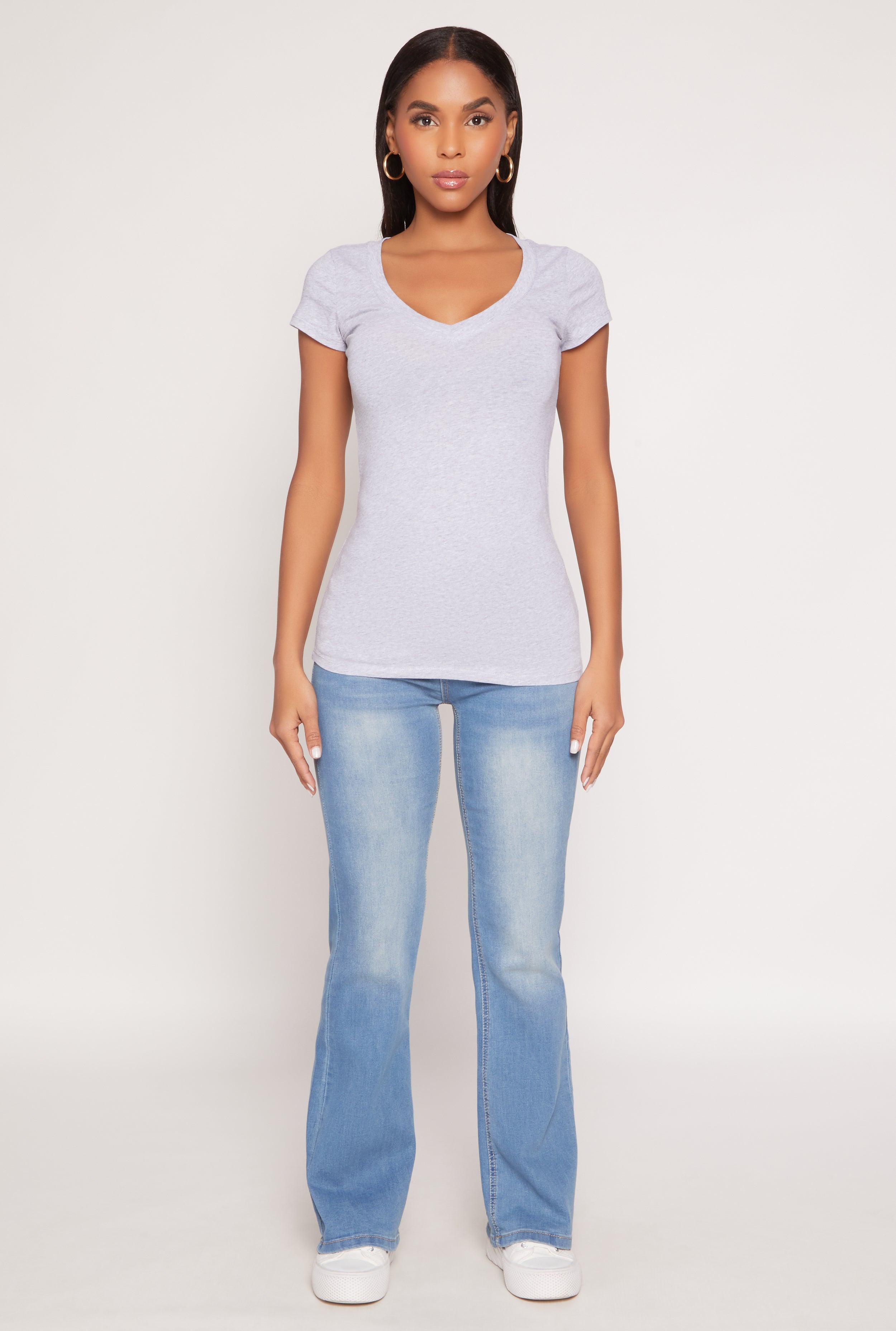 V Neck Short Sleeve T Shirt