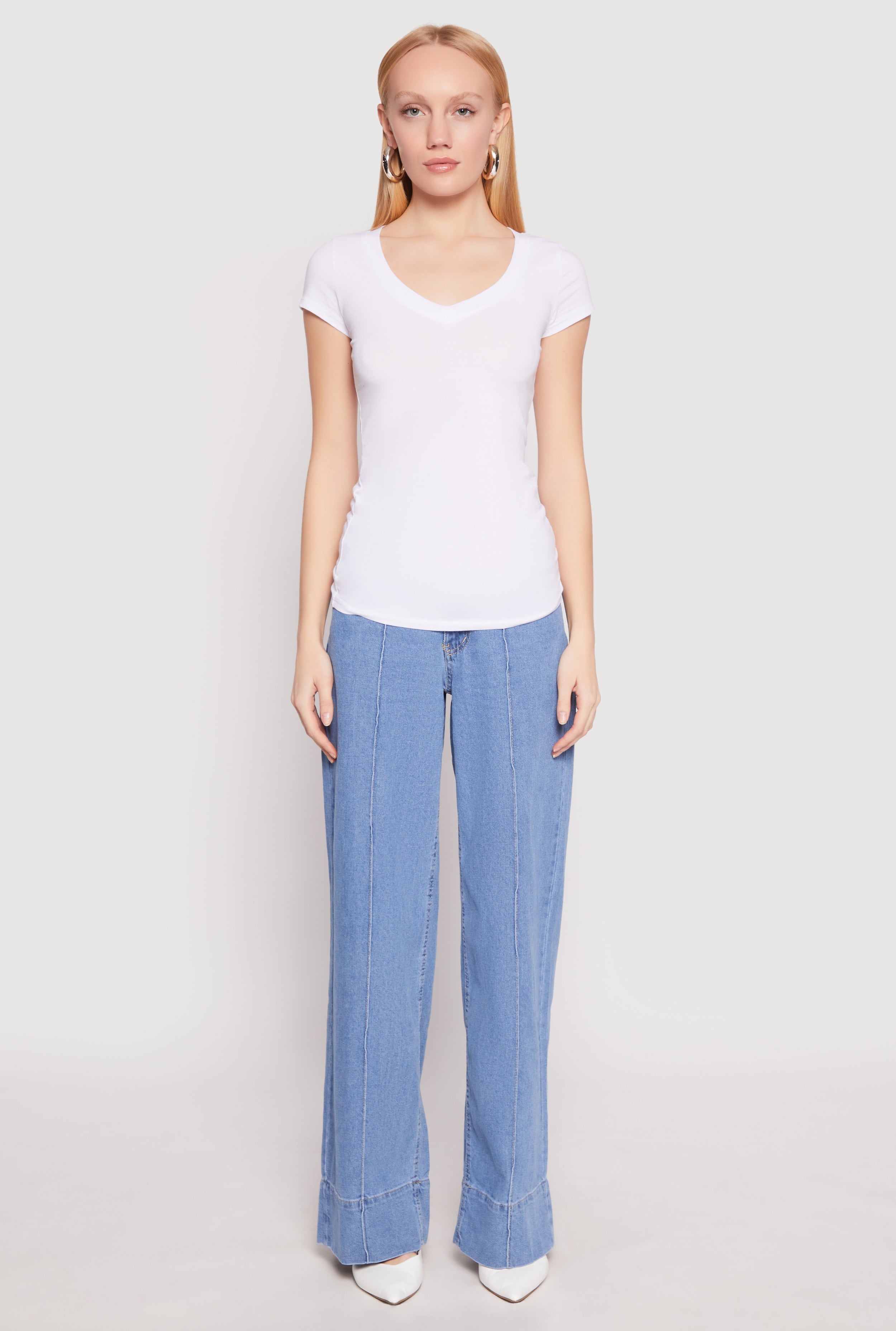V Neck Short Sleeve T Shirt