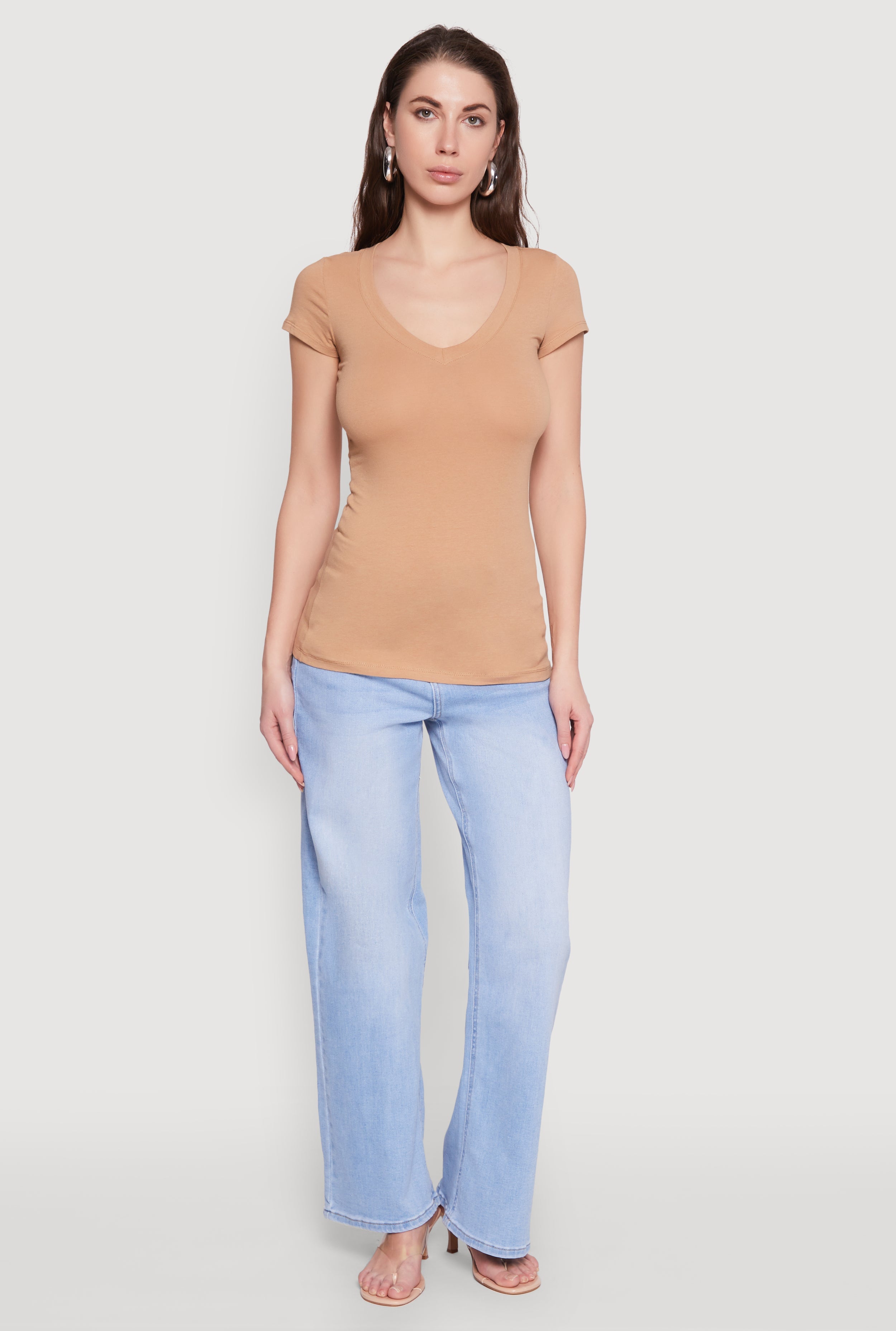 V Neck Short Sleeve T Shirt
