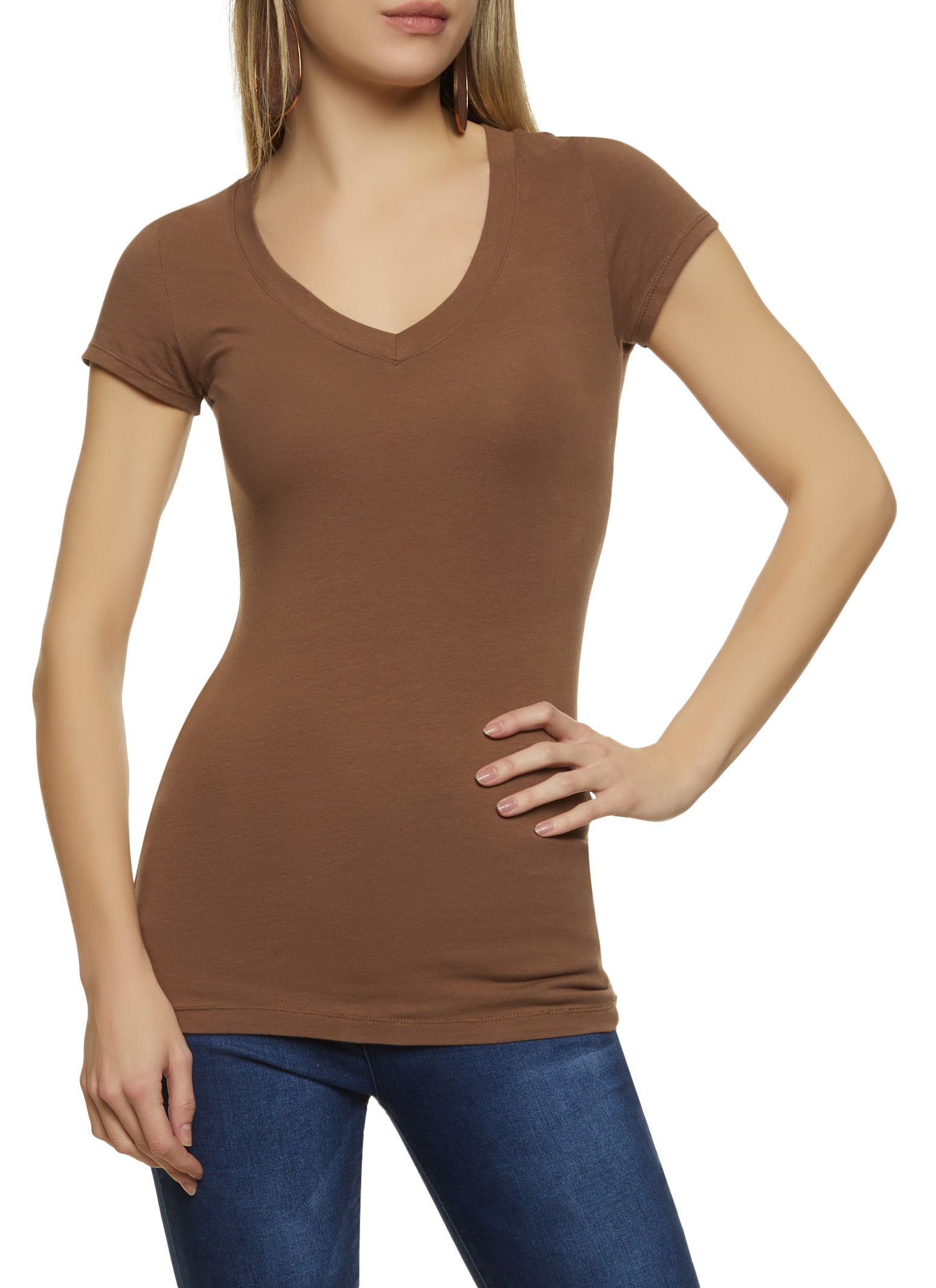 V Neck Short Sleeve T Shirt