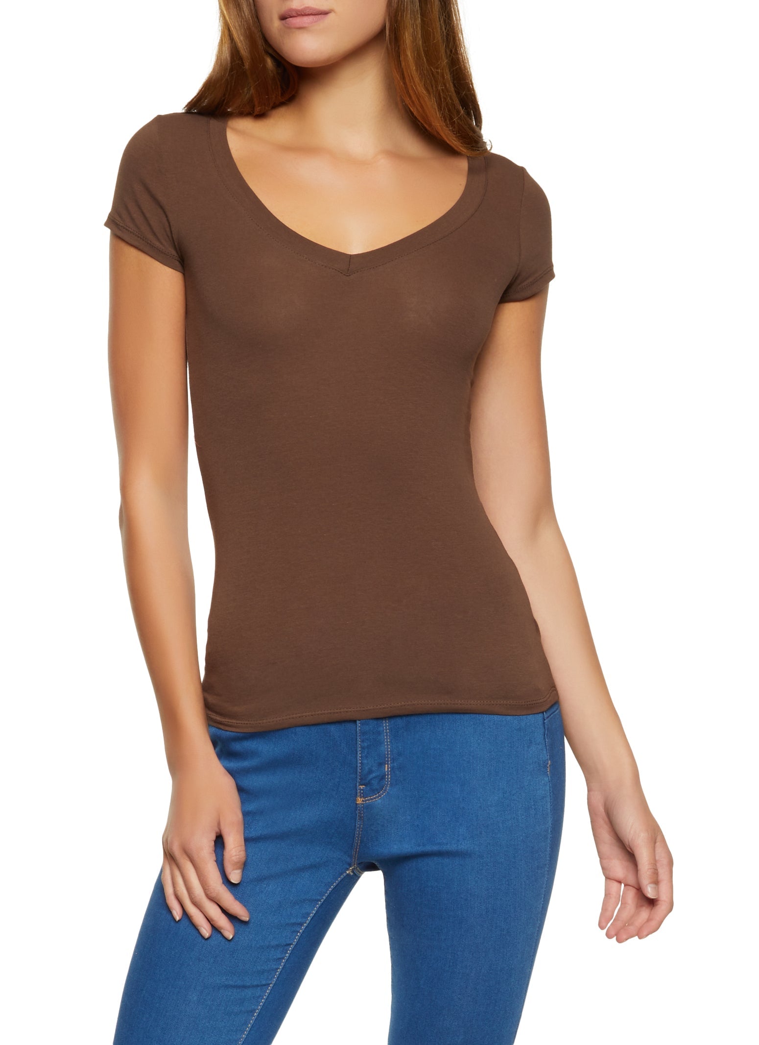 V Neck Short Sleeve T Shirt