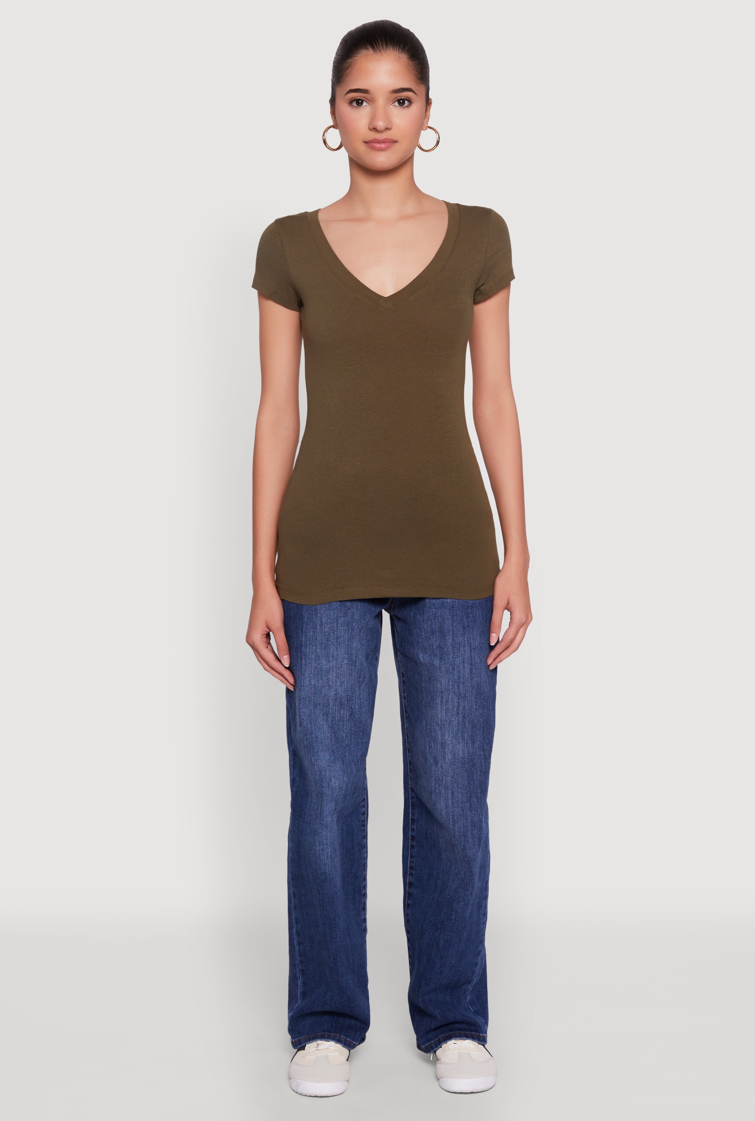 V Neck Short Sleeve T Shirt