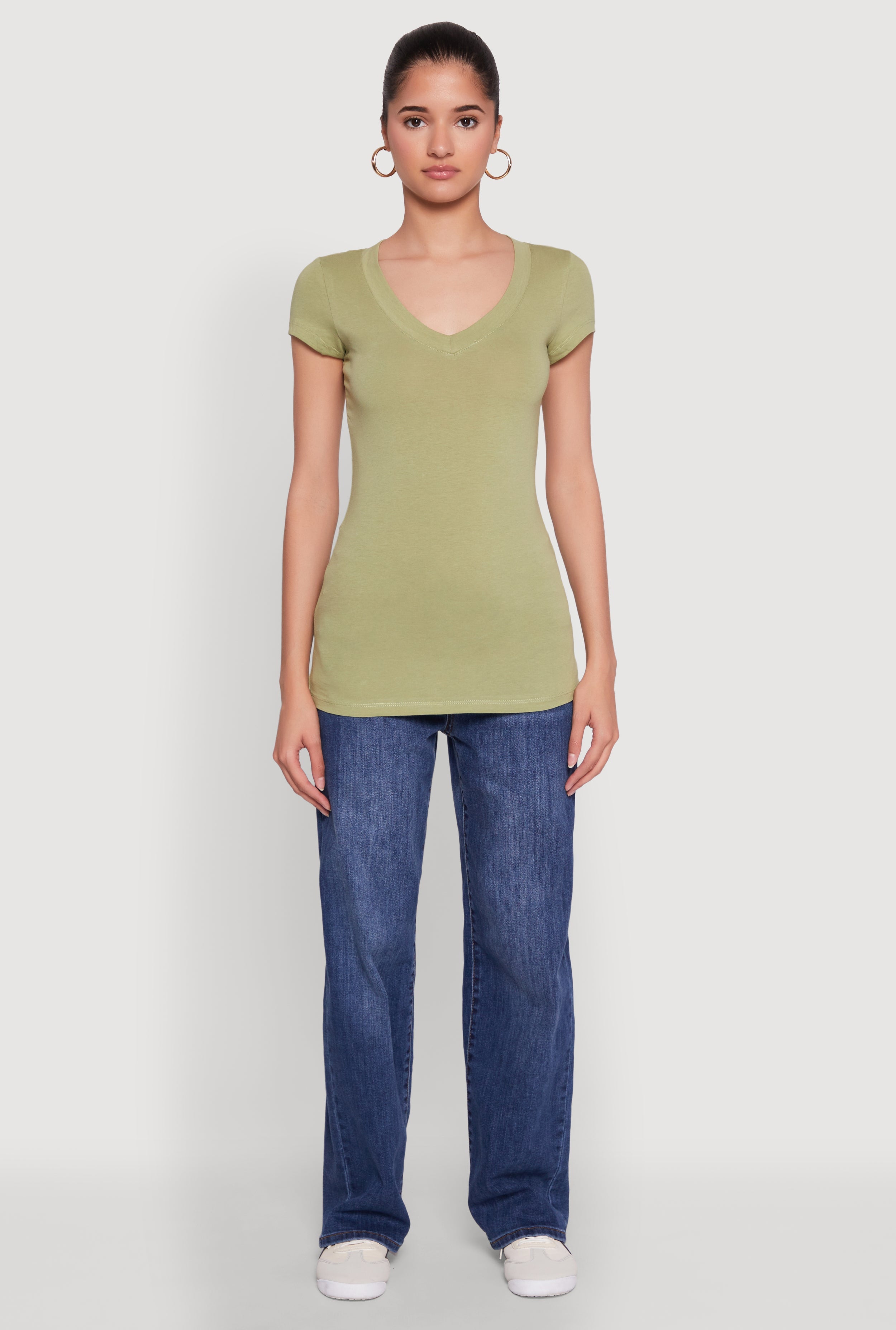 V Neck Short Sleeve T Shirt