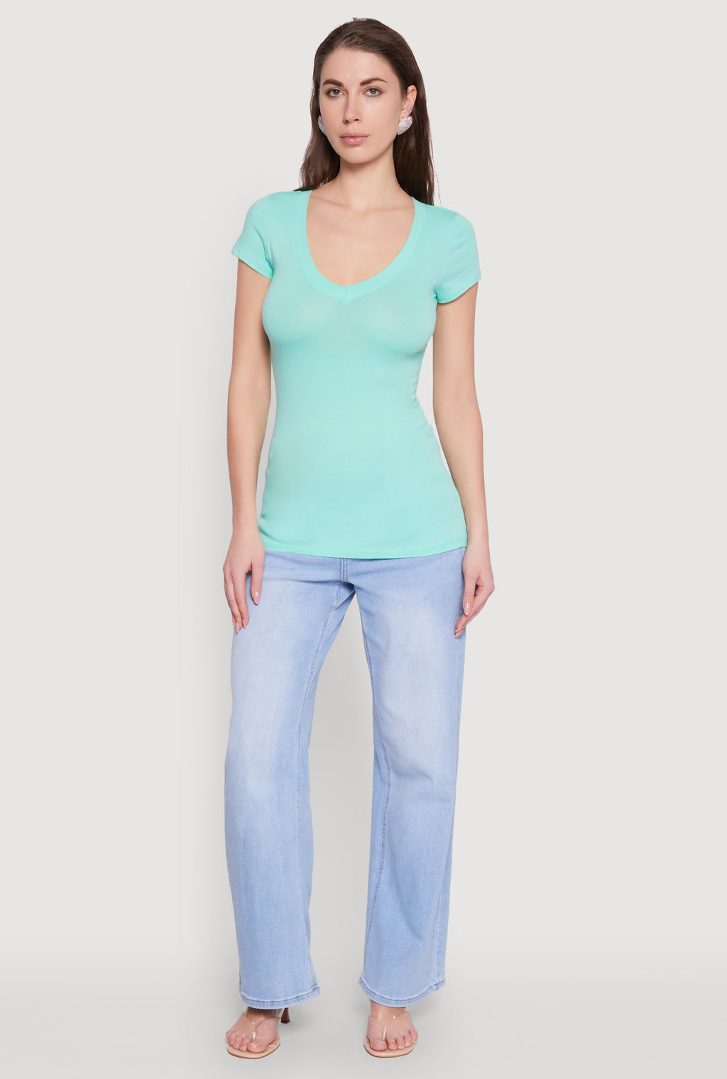 V Neck Short Sleeve T Shirt