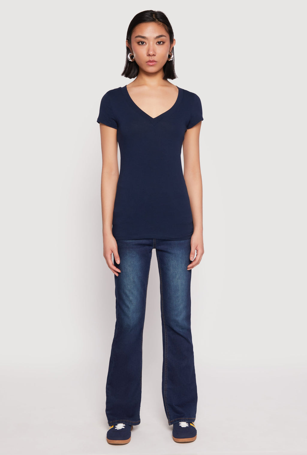 V Neck Short Sleeve T Shirt