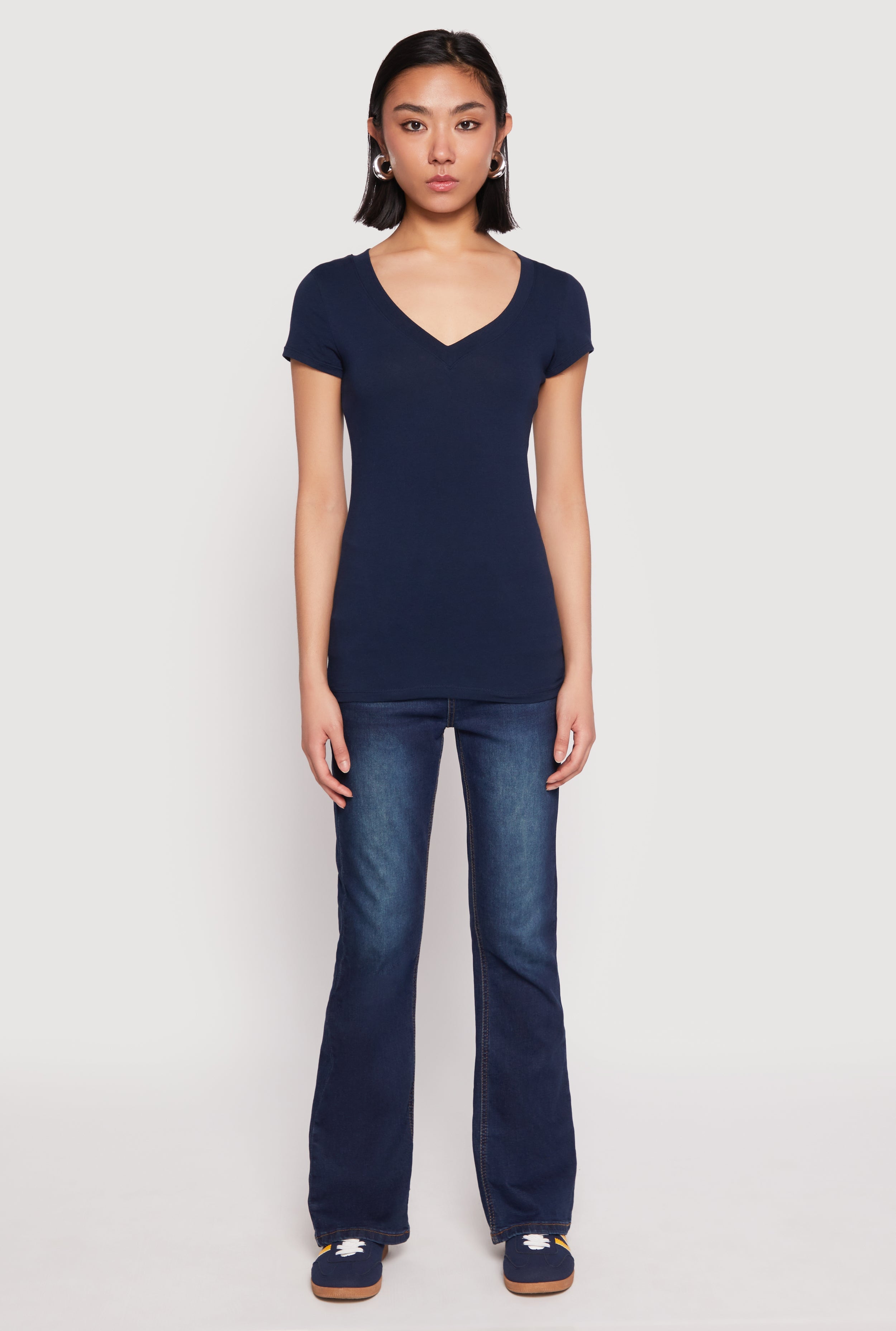 V Neck Short Sleeve T Shirt