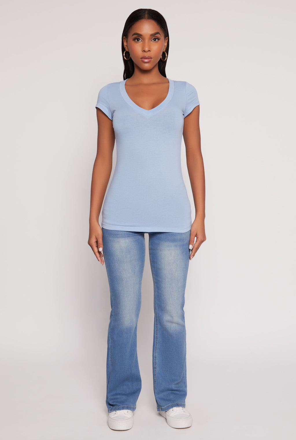 V Neck Short Sleeve T Shirt