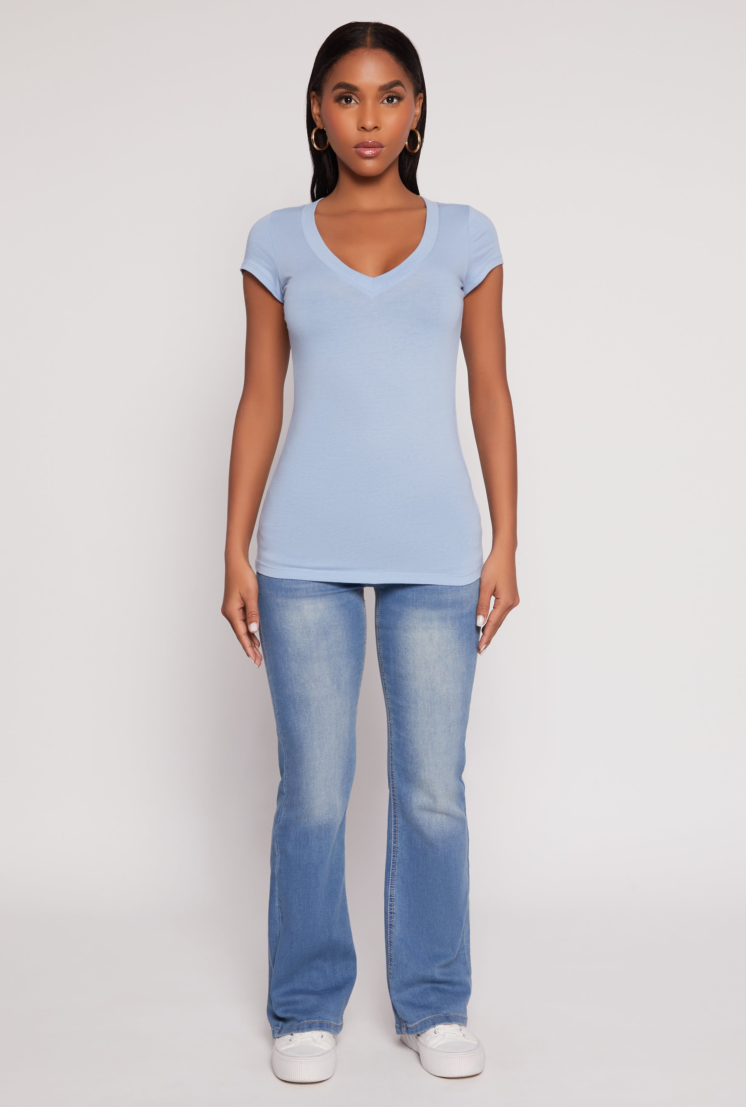 V Neck Short Sleeve T Shirt