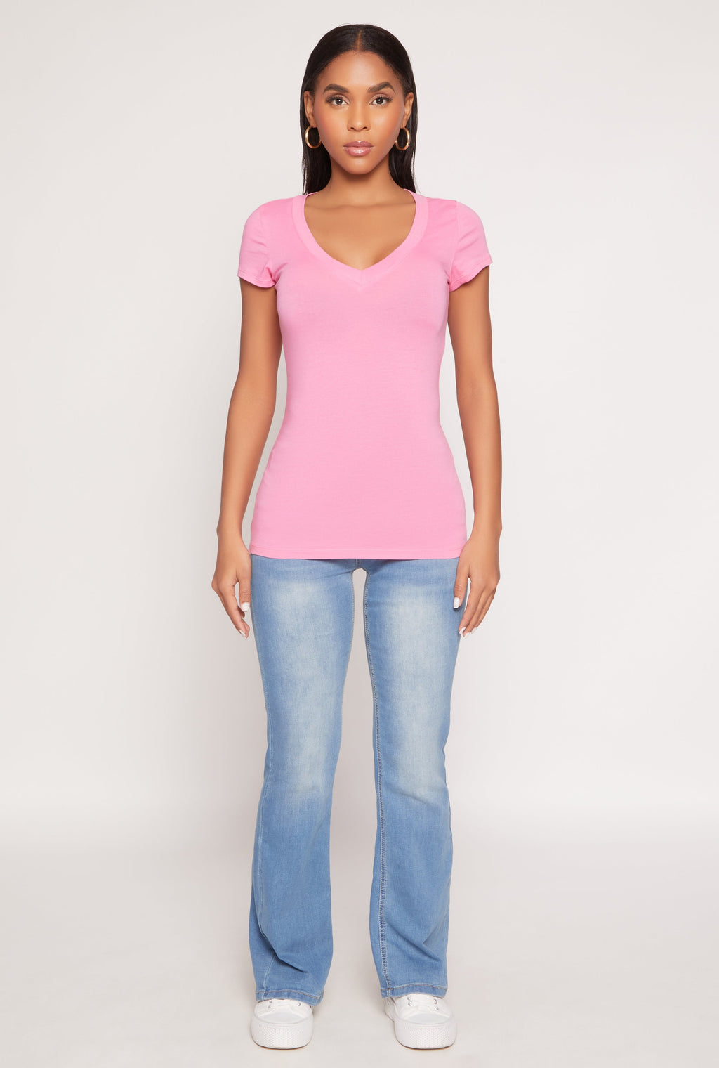 V Neck Short Sleeve T Shirt