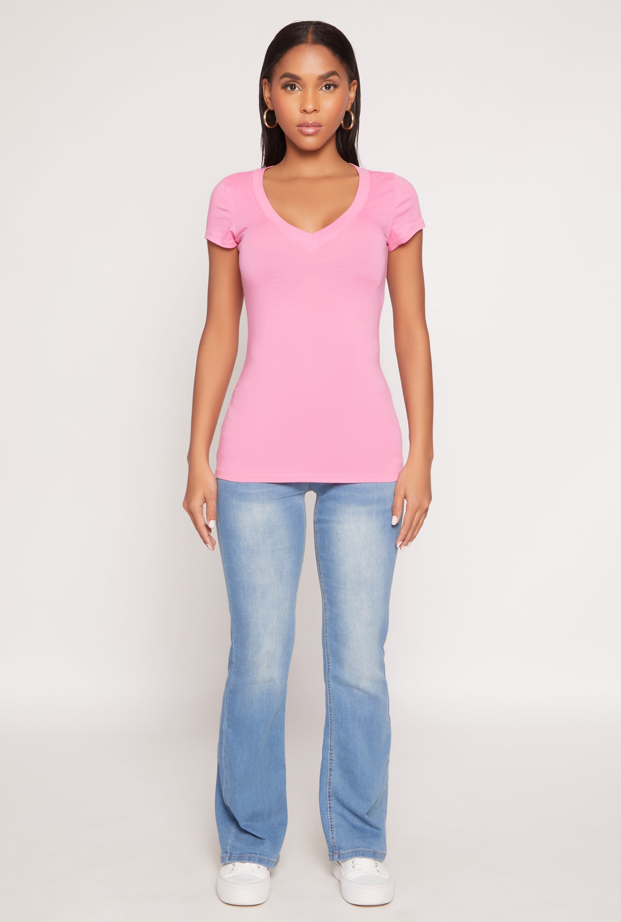 V Neck Short Sleeve T Shirt