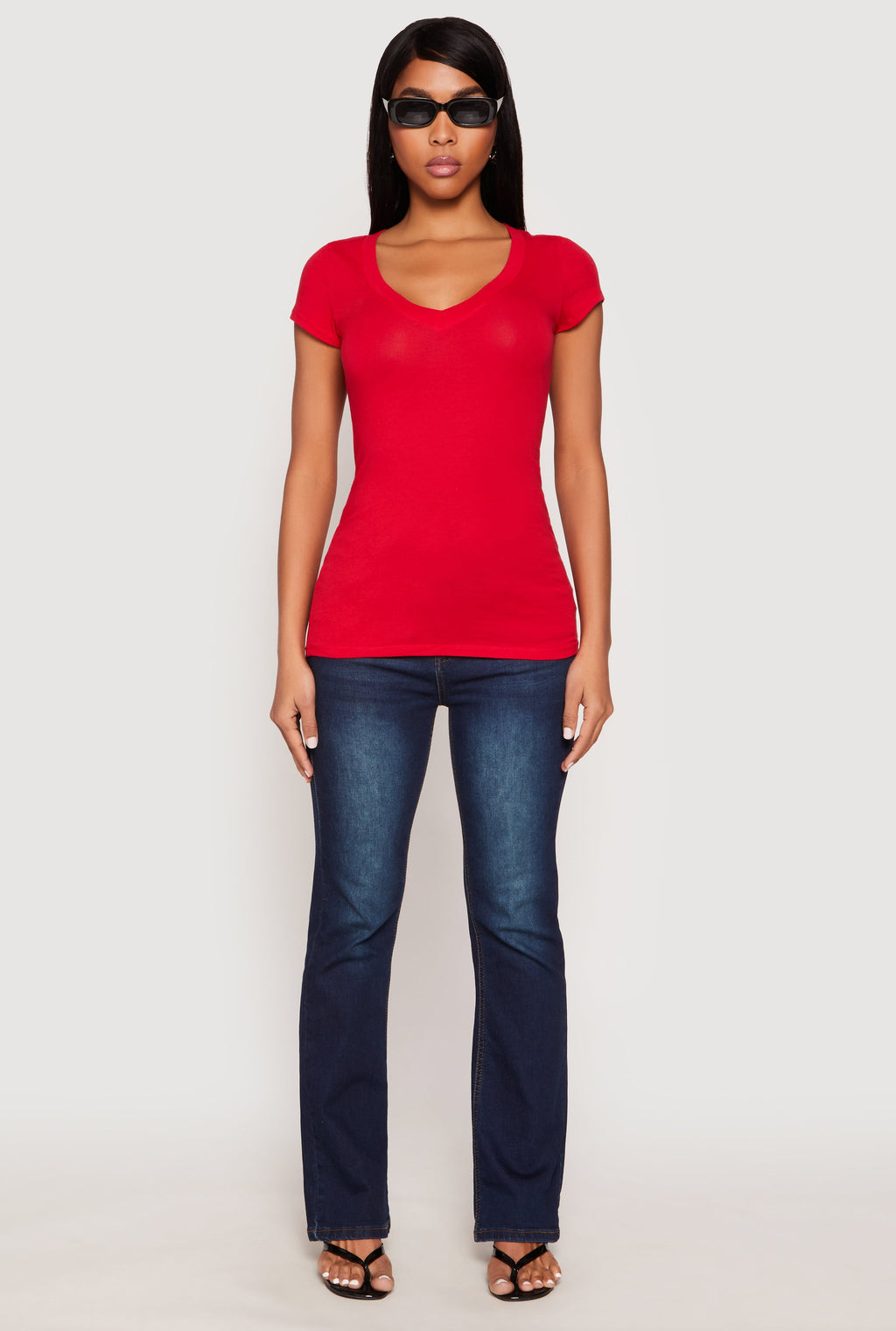 V Neck Short Sleeve T Shirt