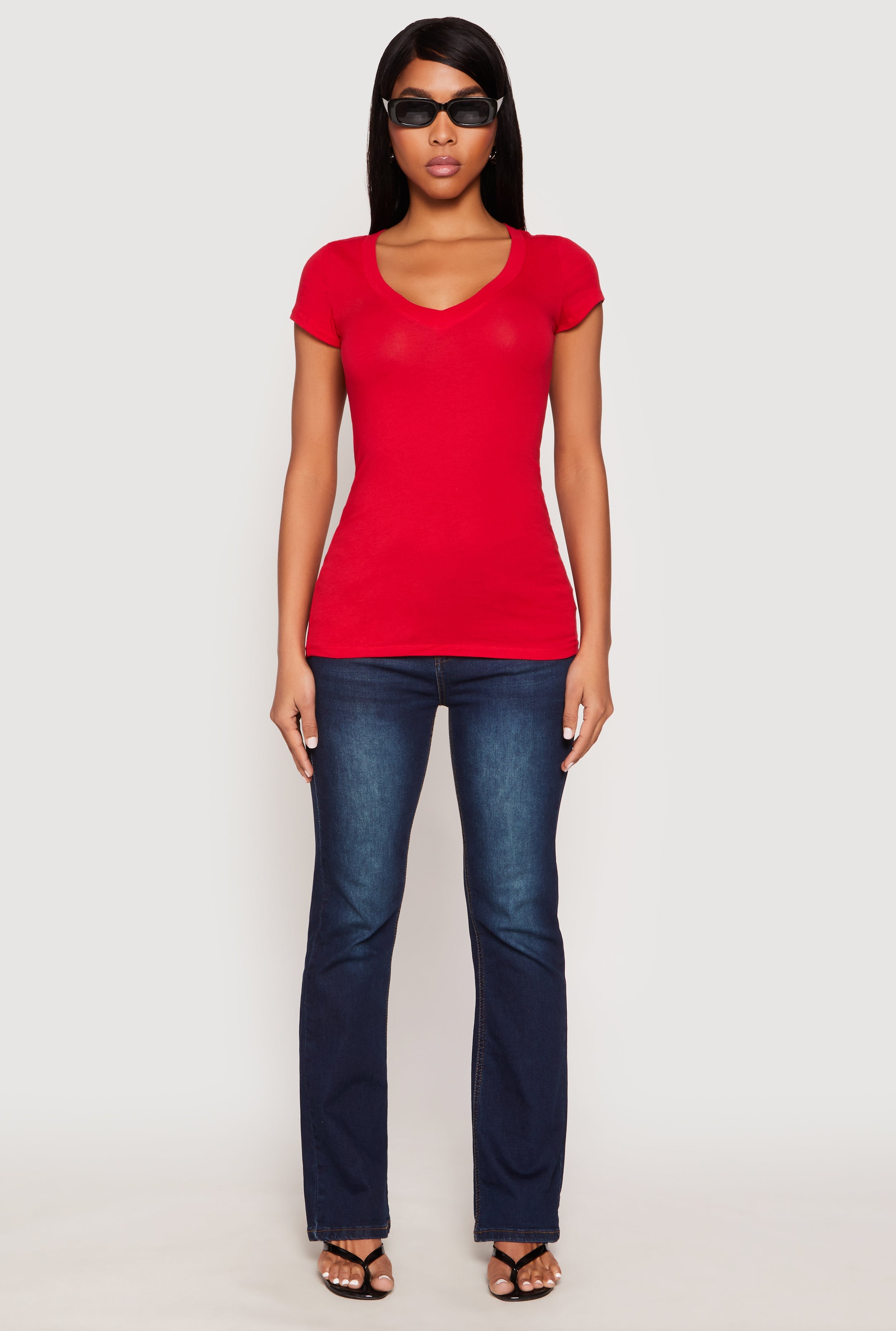 V Neck Short Sleeve T Shirt