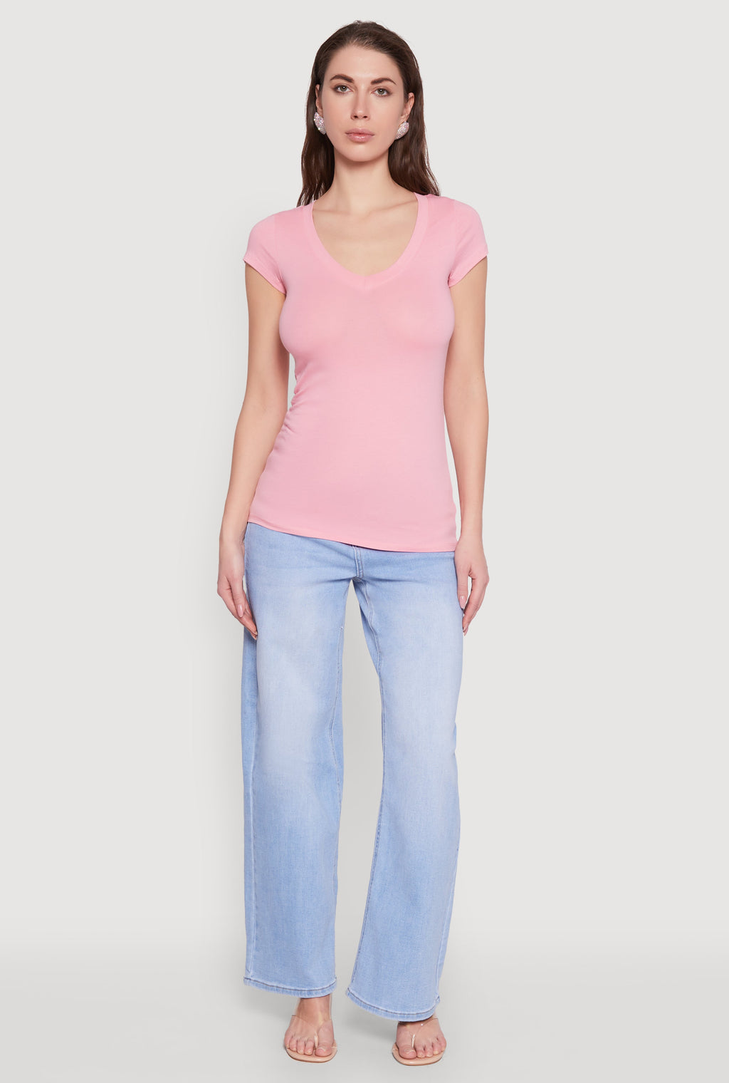 V Neck Short Sleeve T Shirt