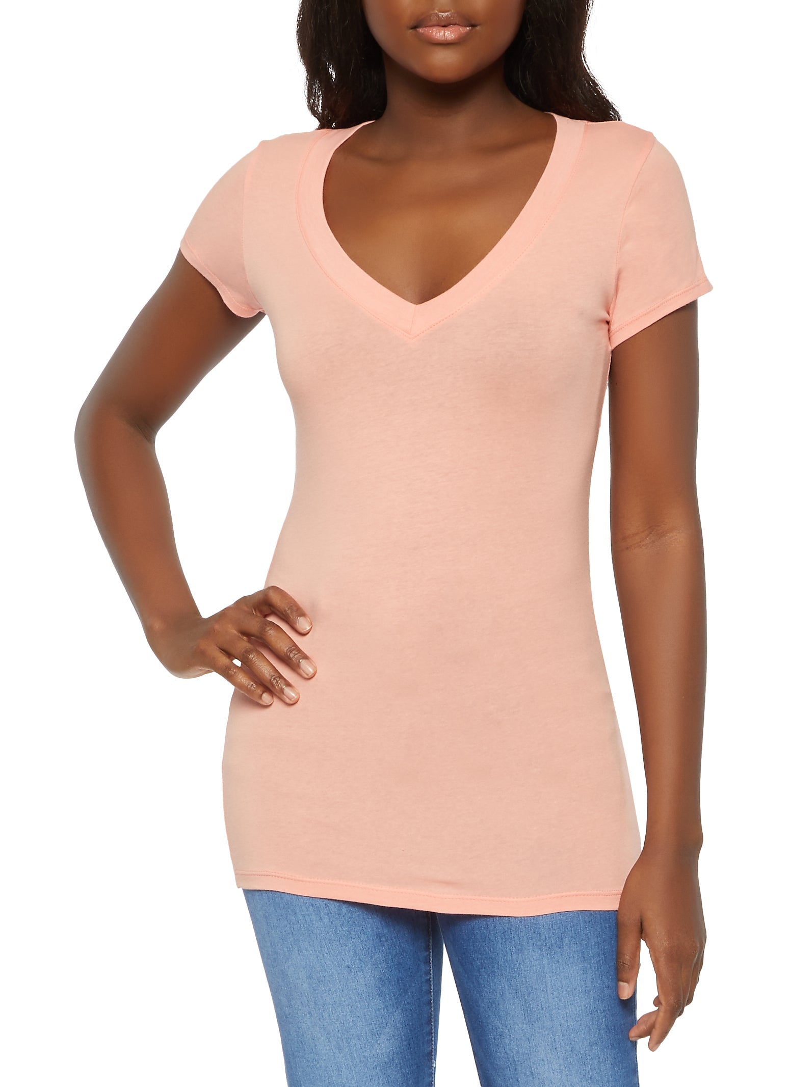 V Neck Short Sleeve T Shirt