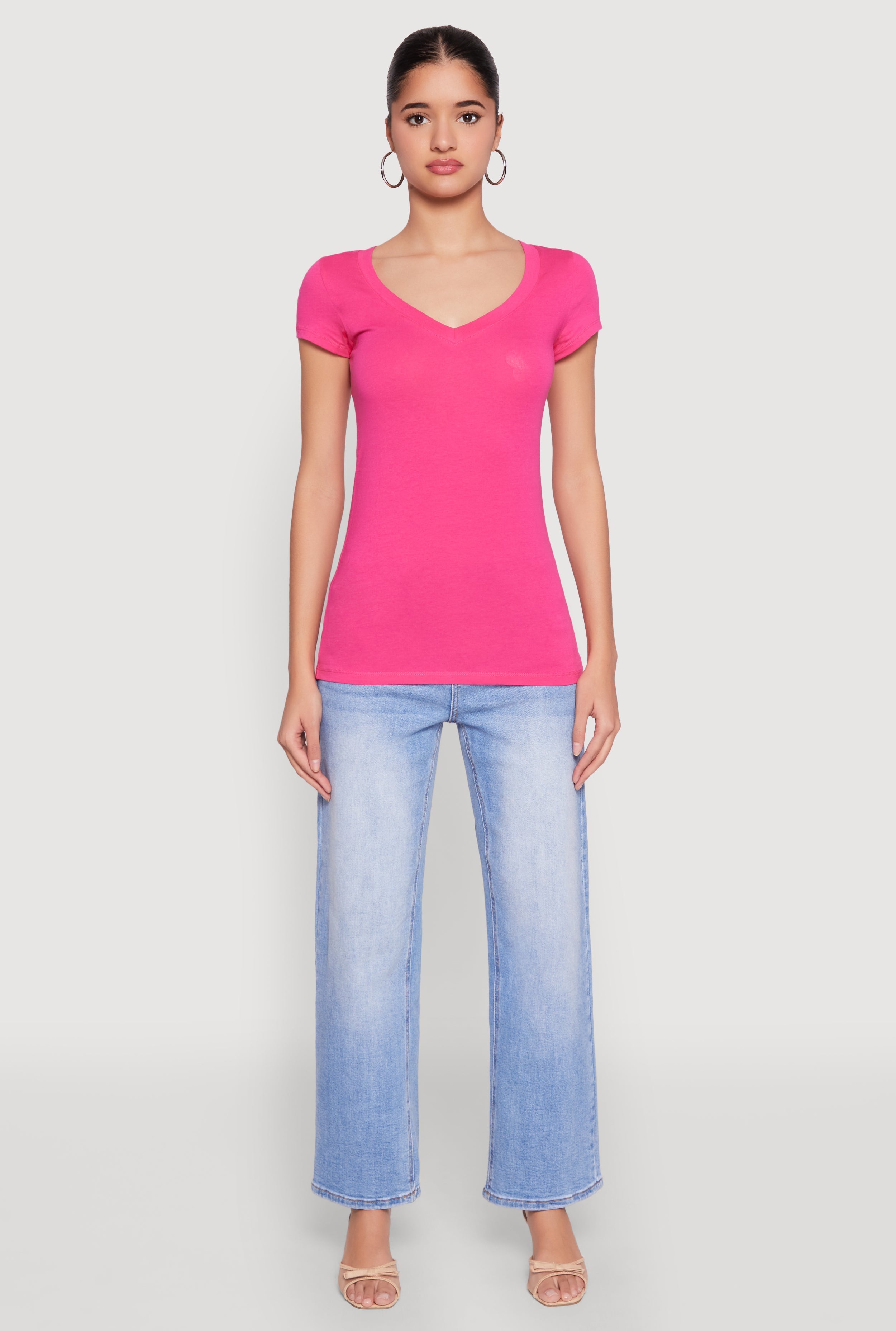 V Neck Short Sleeve T Shirt