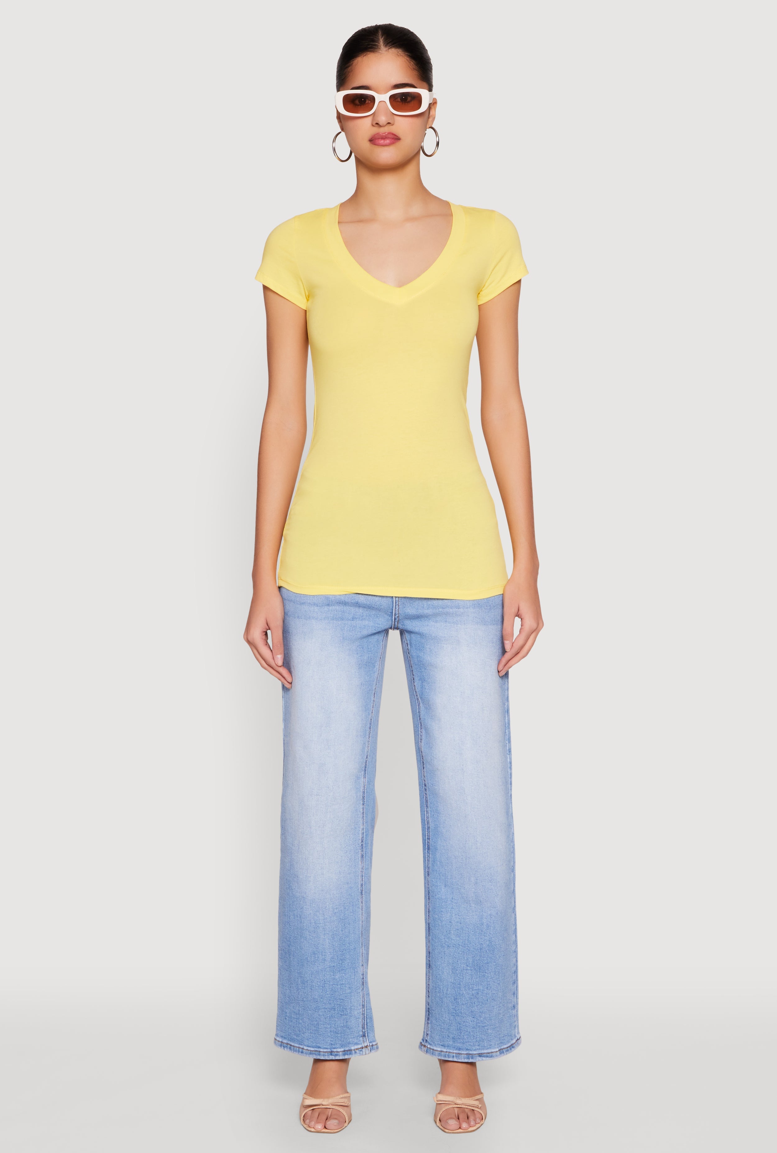 V Neck Short Sleeve T Shirt