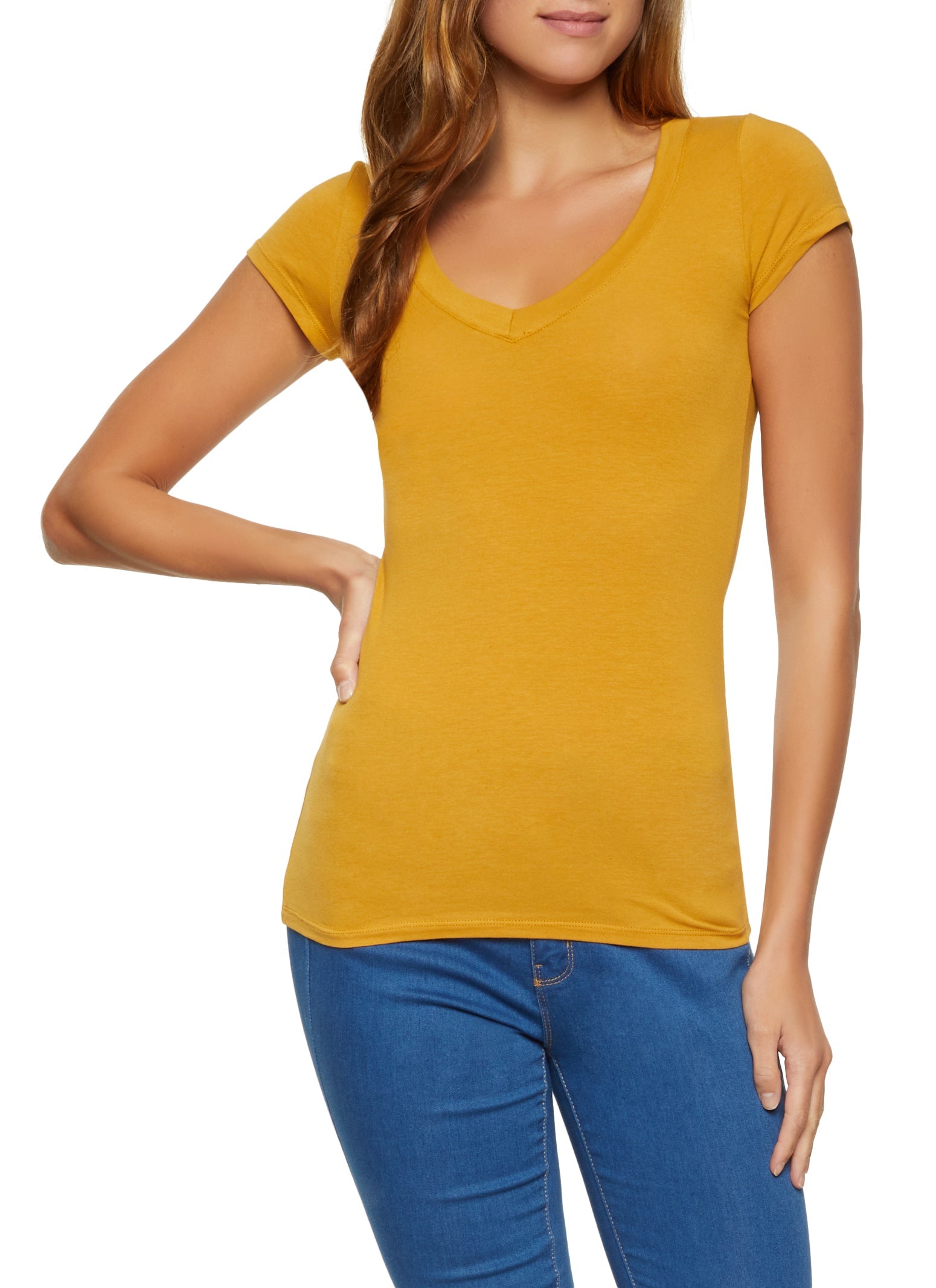 V Neck Short Sleeve T Shirt