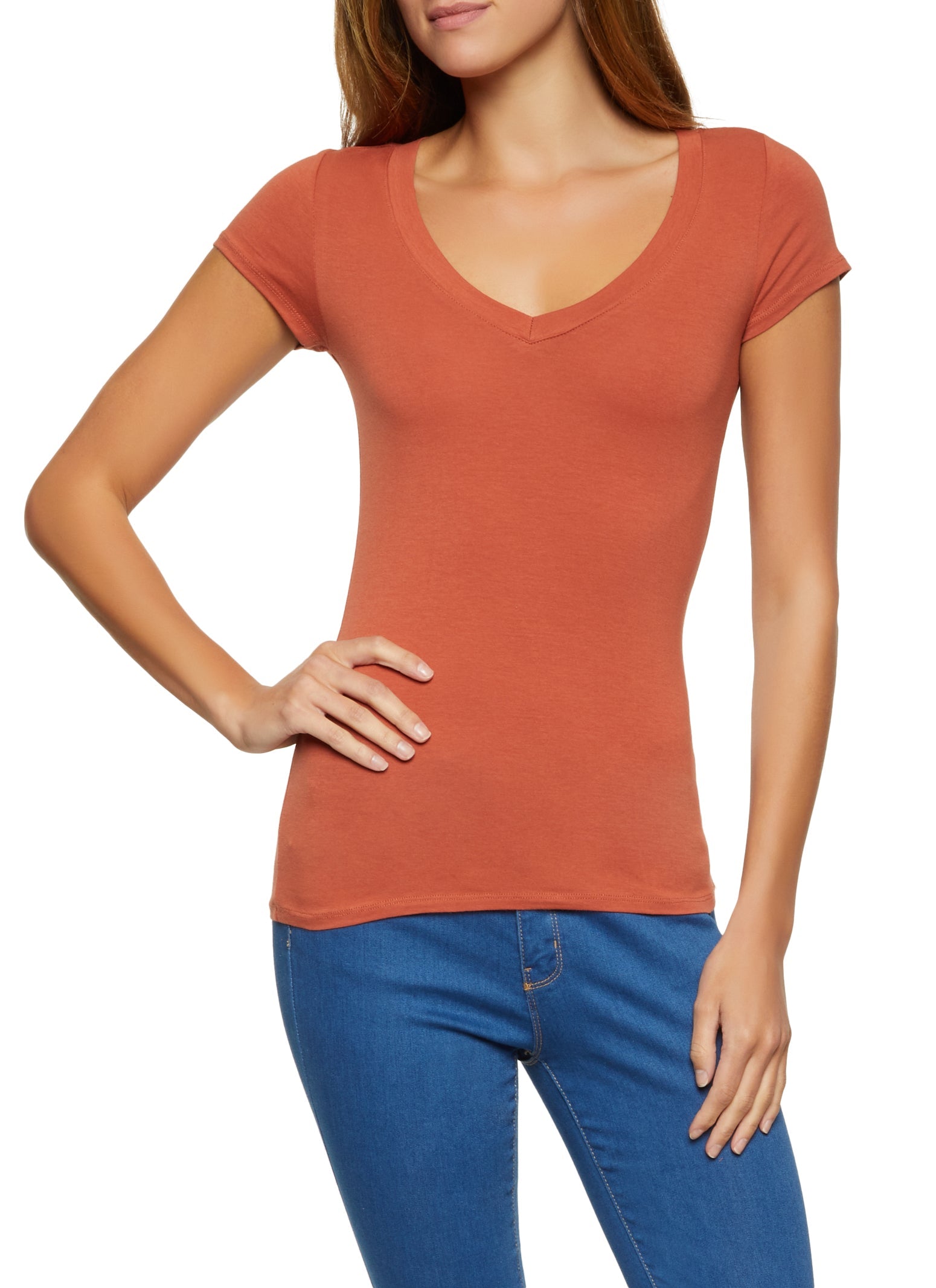 V Neck Short Sleeve T Shirt