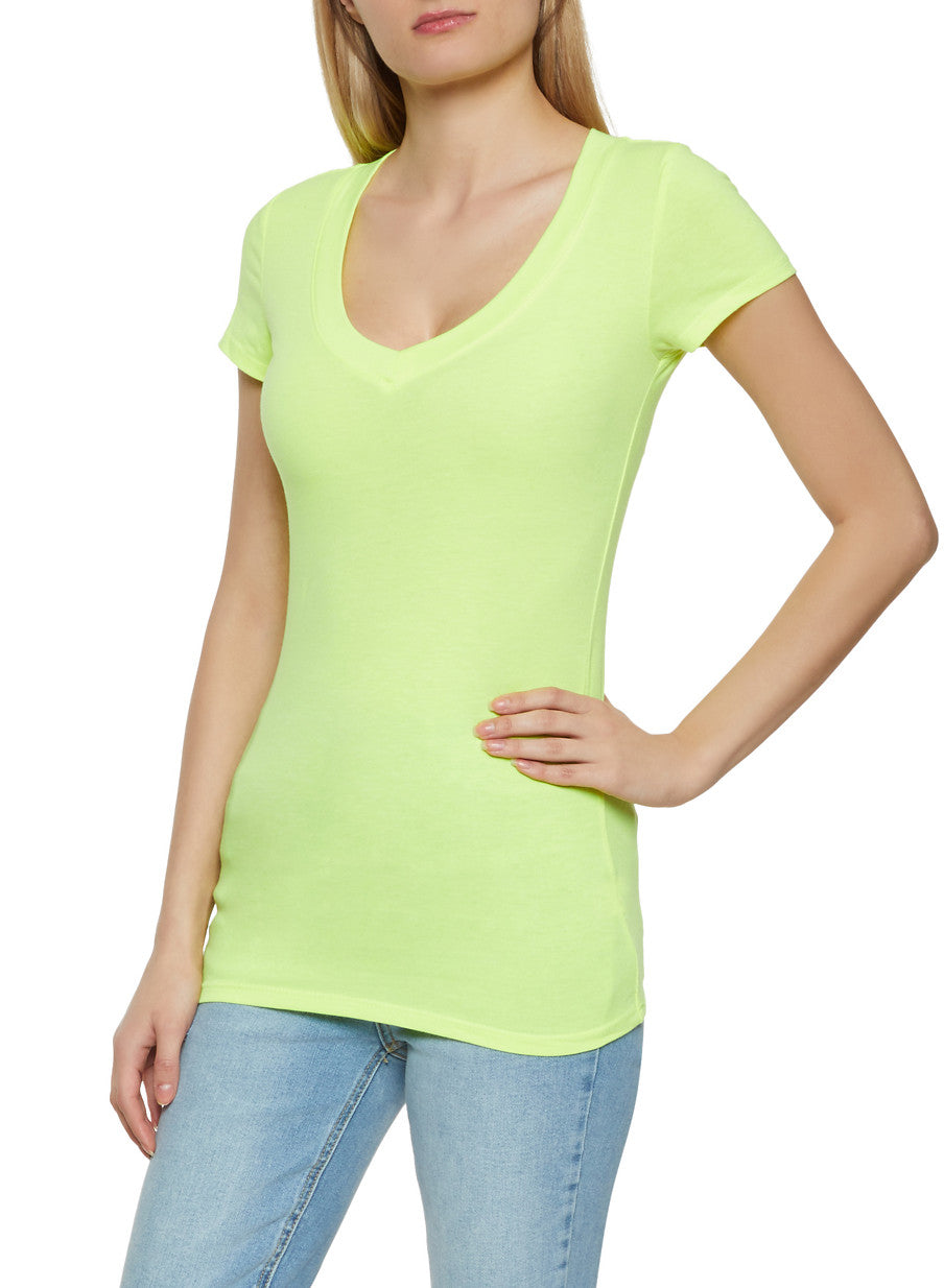 V Neck Short Sleeve T Shirt