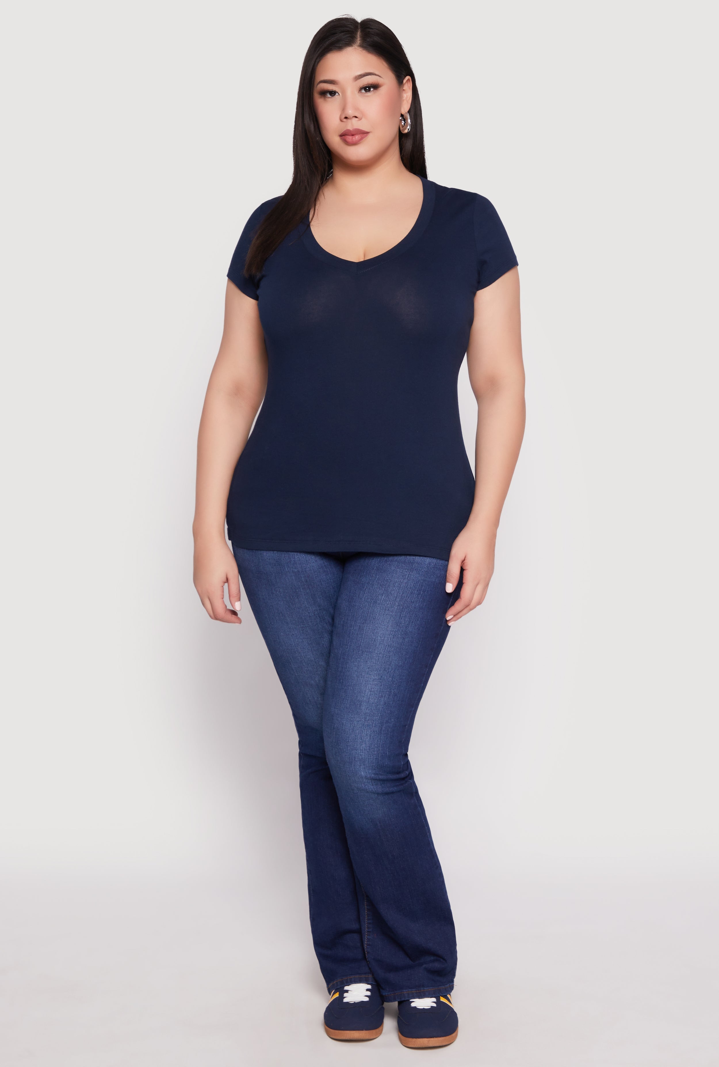 Plus Size V Neck Tee