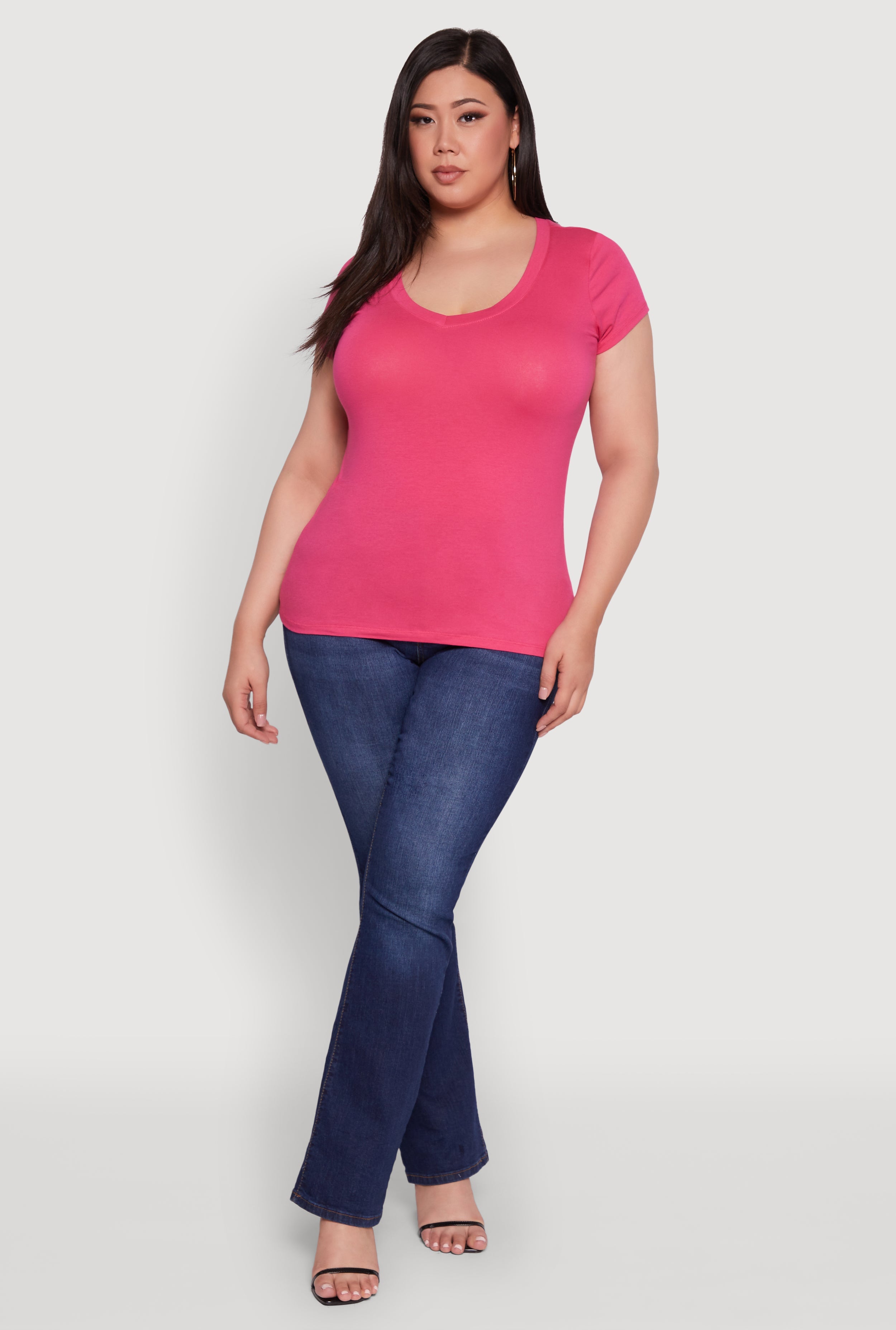 Plus Size V Neck Tee