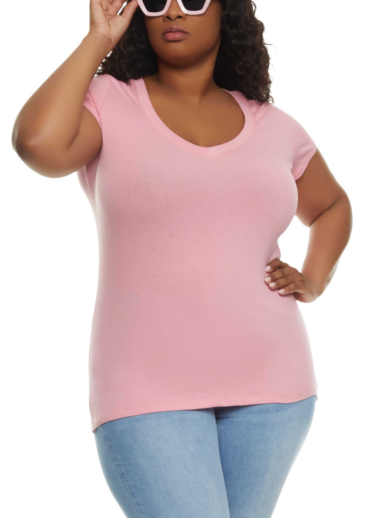 Plus Size V Neck Tee