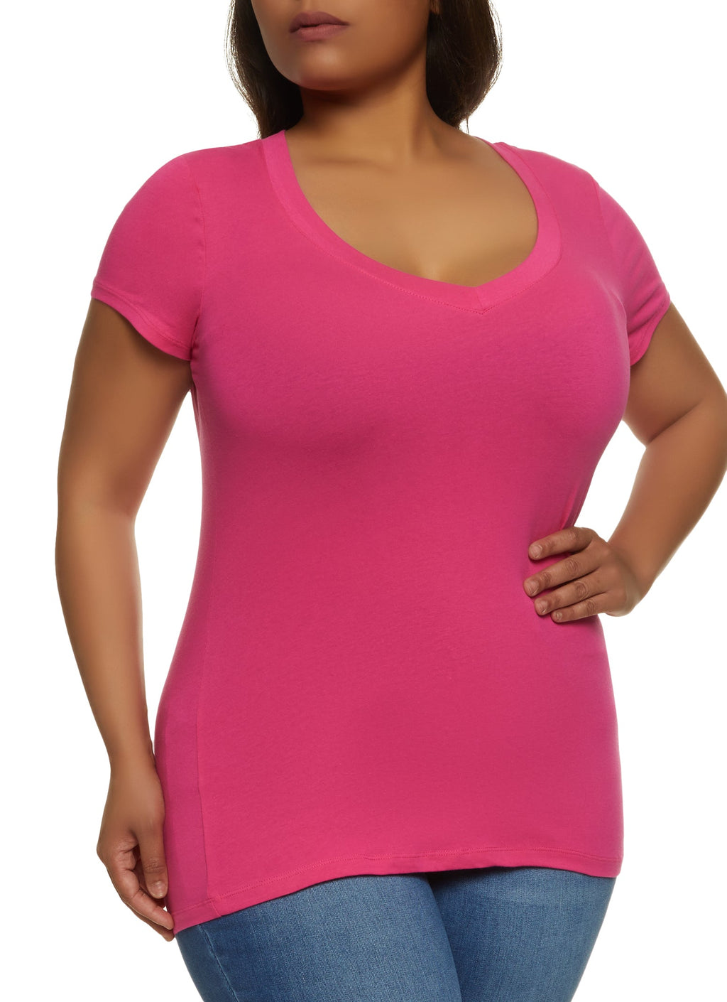 Plus Size V Neck Tee