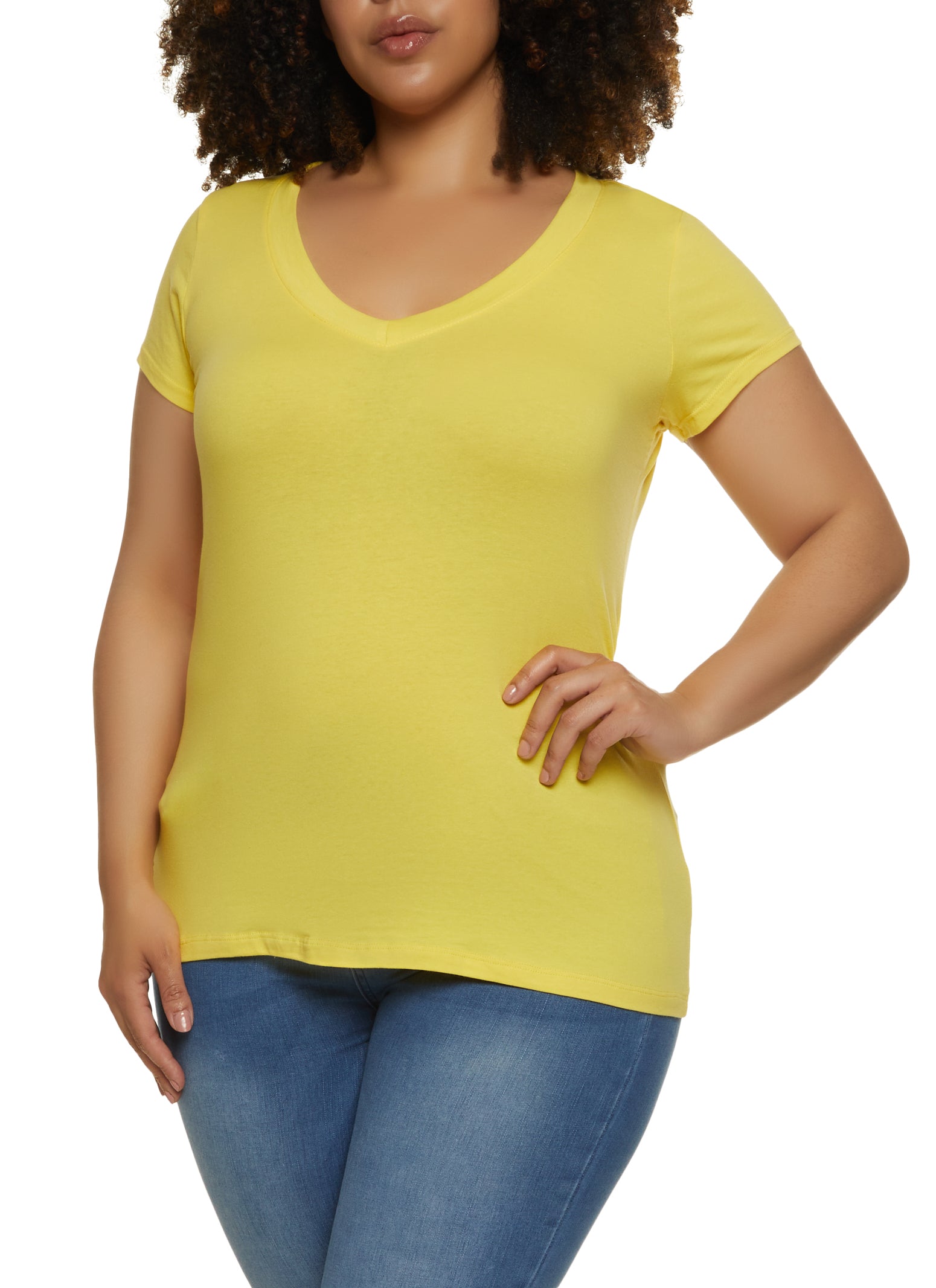 Plus Size V Neck Tee