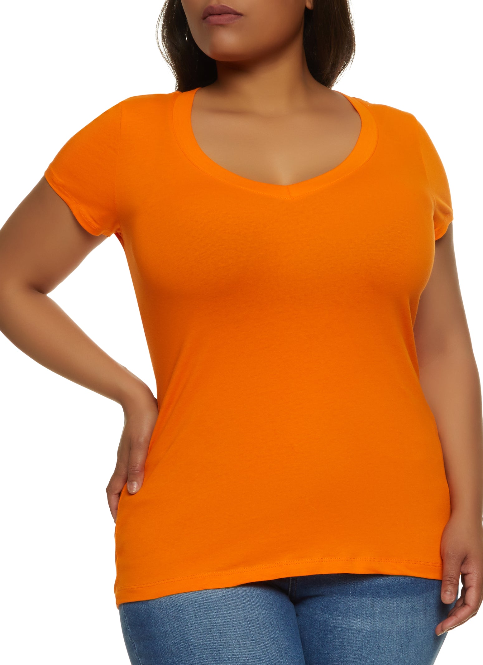 Plus Size V Neck Tee