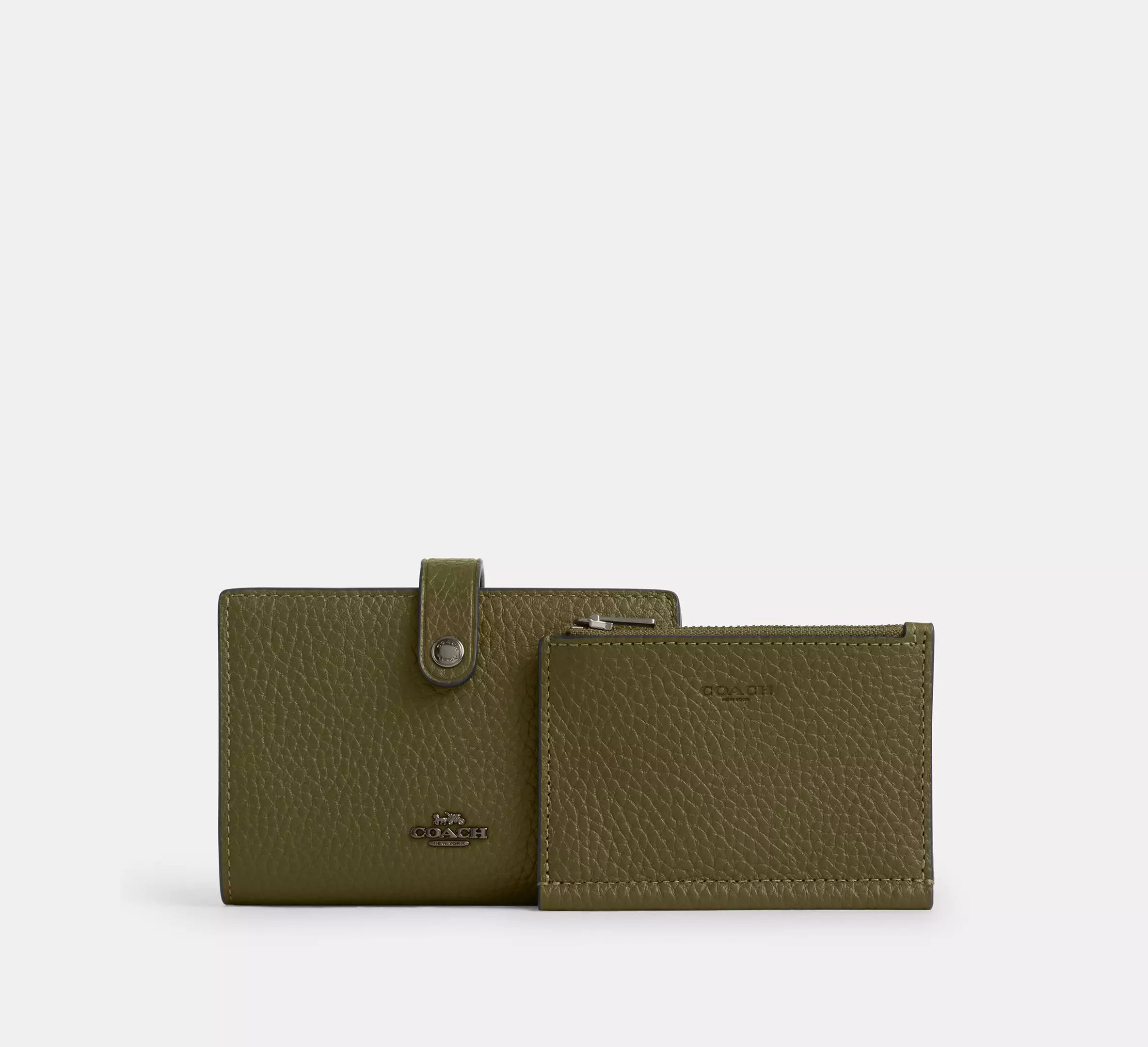 2 In 1 Wallet in Pebbled Leather