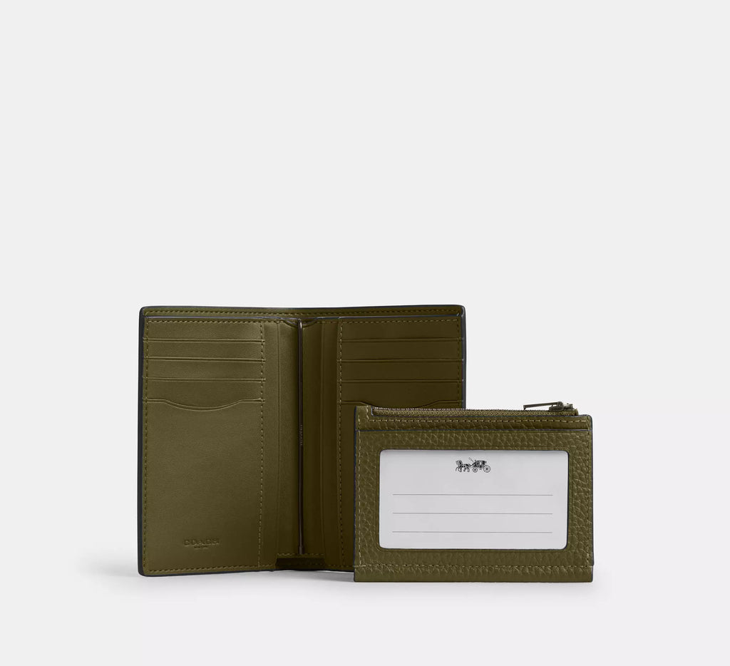 2 In 1 Wallet in Pebbled Leather