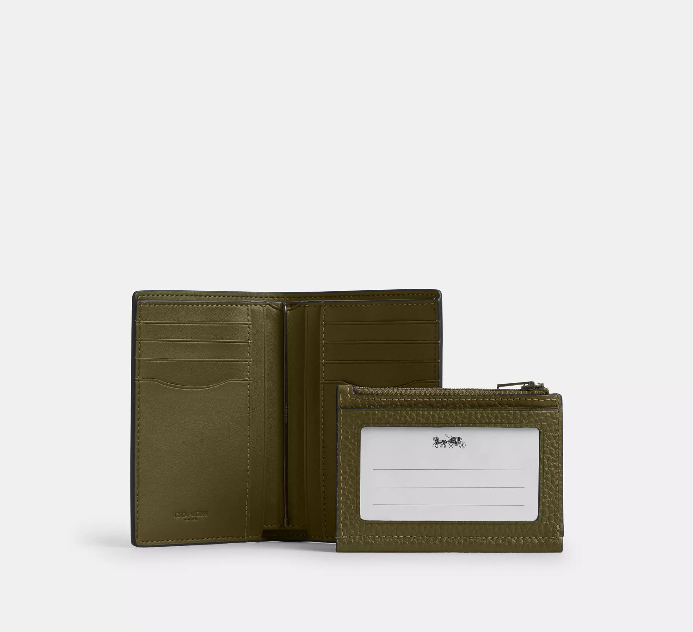 2 In 1 Wallet in Pebbled Leather