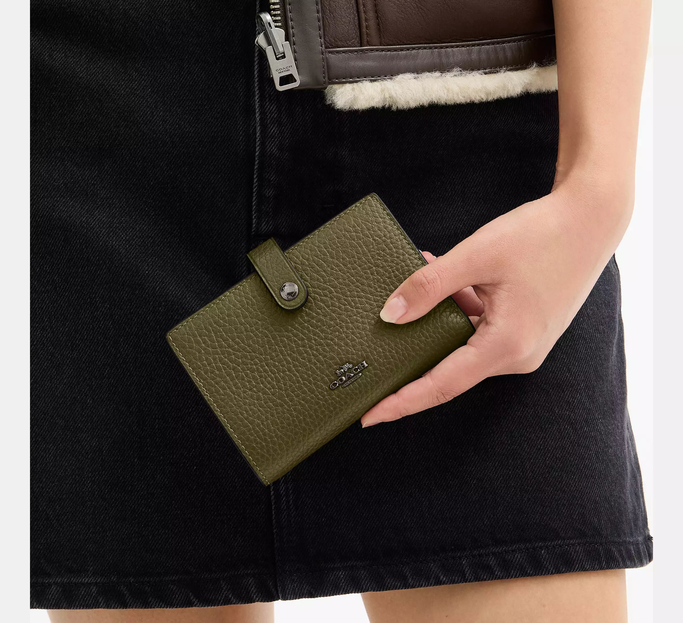 2 In 1 Wallet in Pebbled Leather